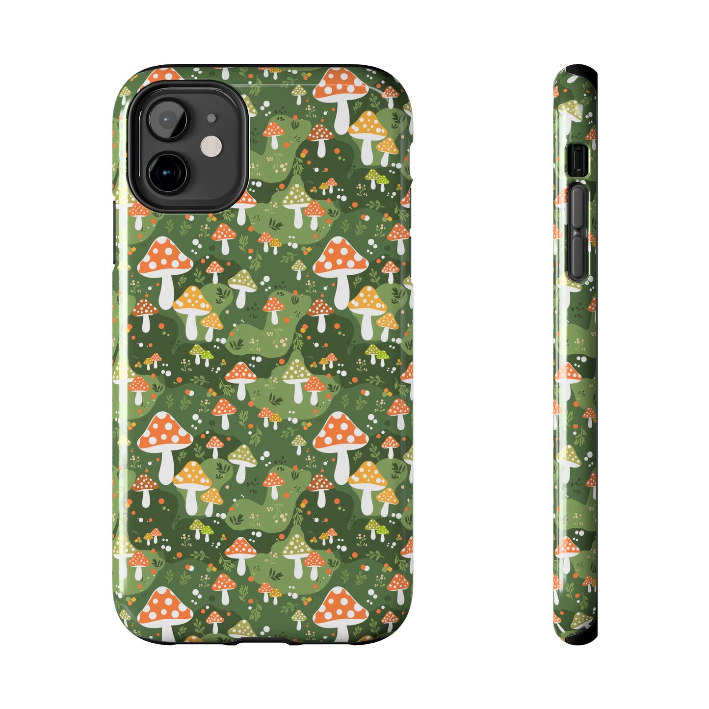 Phone Case - Whimsical Mushroom Pattern, Folk Art Design