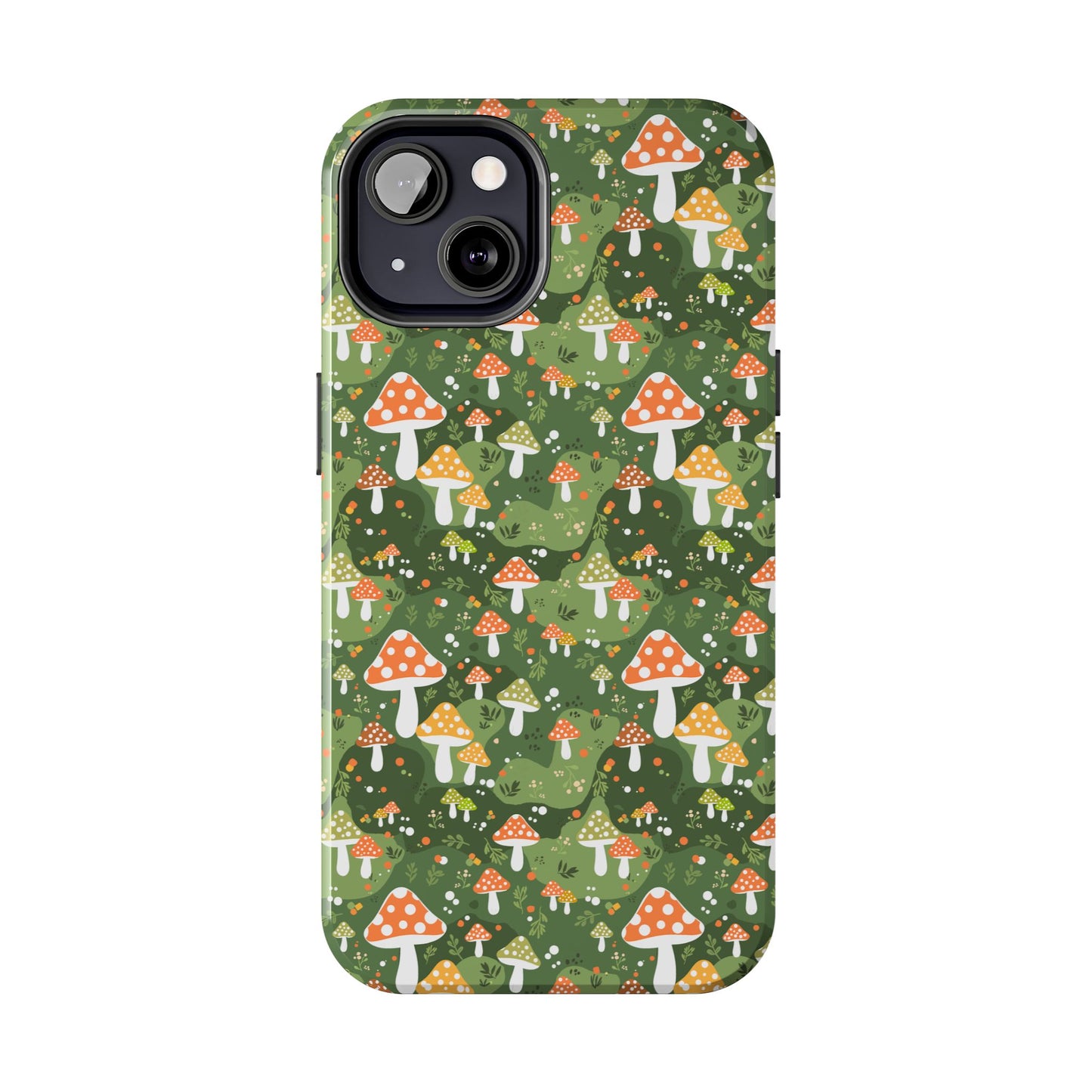 Phone Case - Whimsical Mushroom Pattern, Folk Art Design