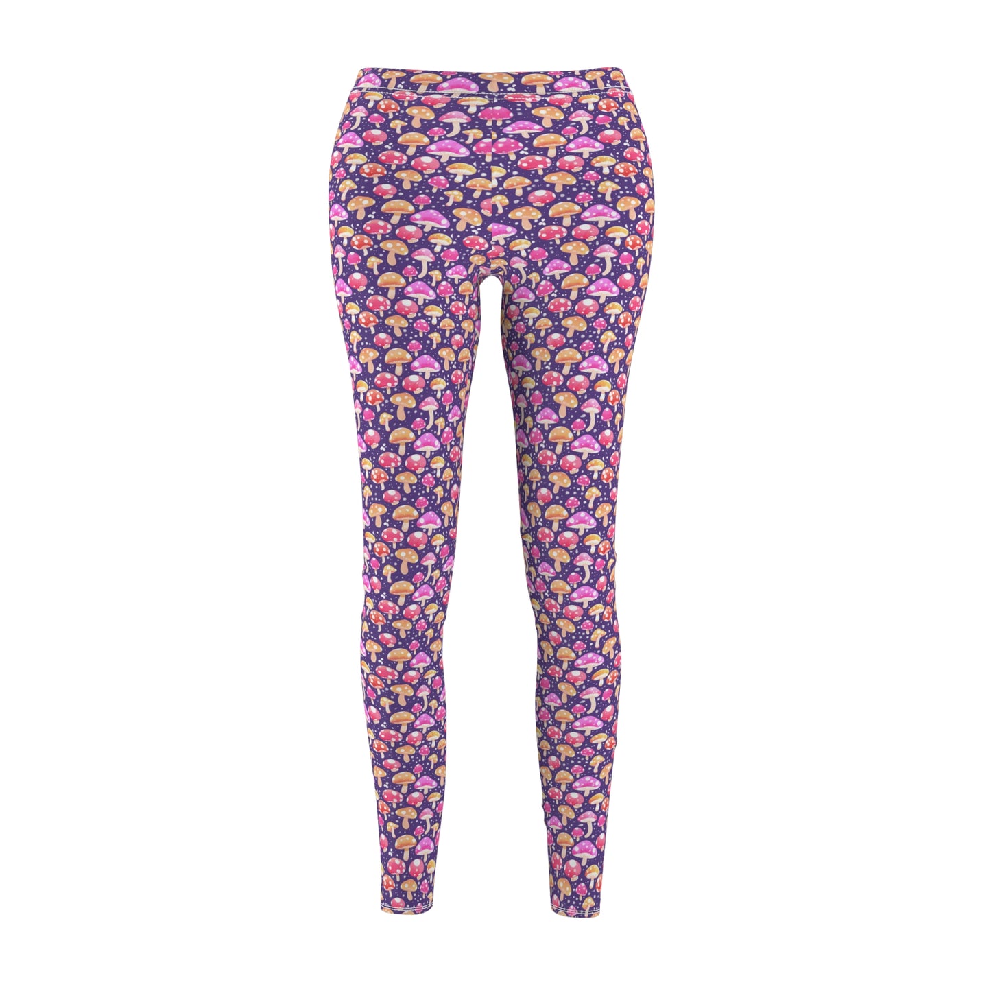 Adorable Mushroom Leggings Cozy Cute Print Skinny Fit