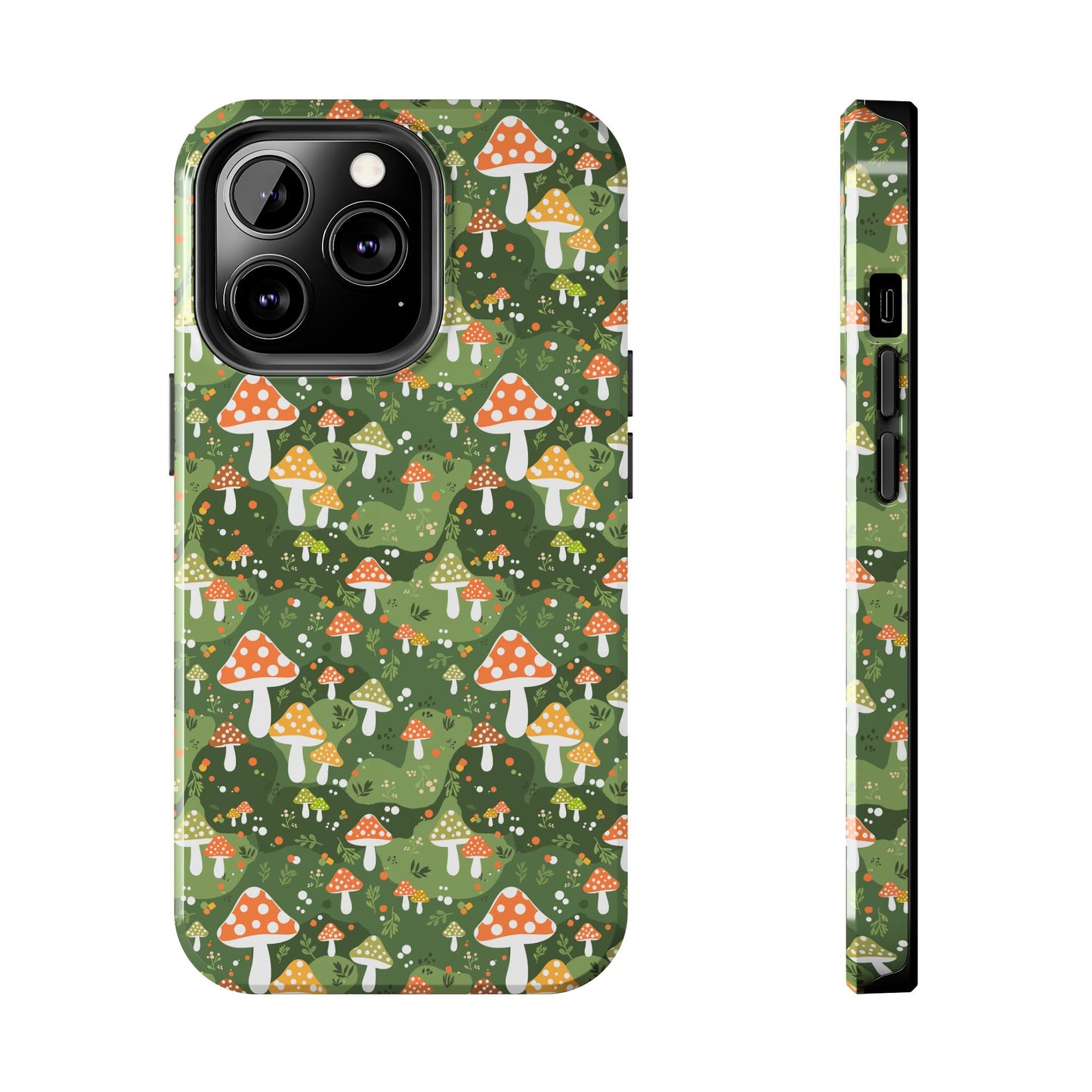 Phone Case - Whimsical Mushroom Pattern, Folk Art Design