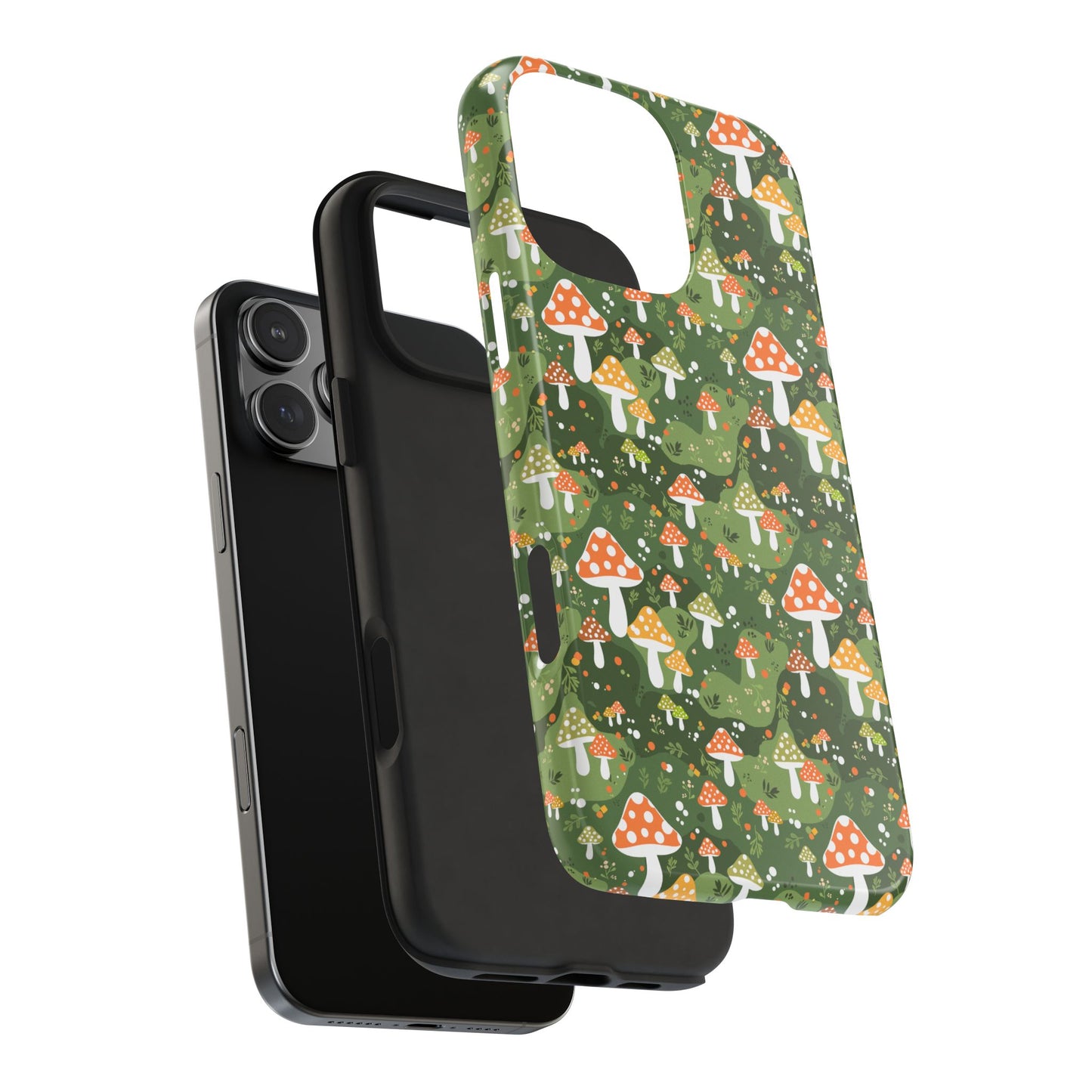 Phone Case - Whimsical Mushroom Pattern, Folk Art Design
