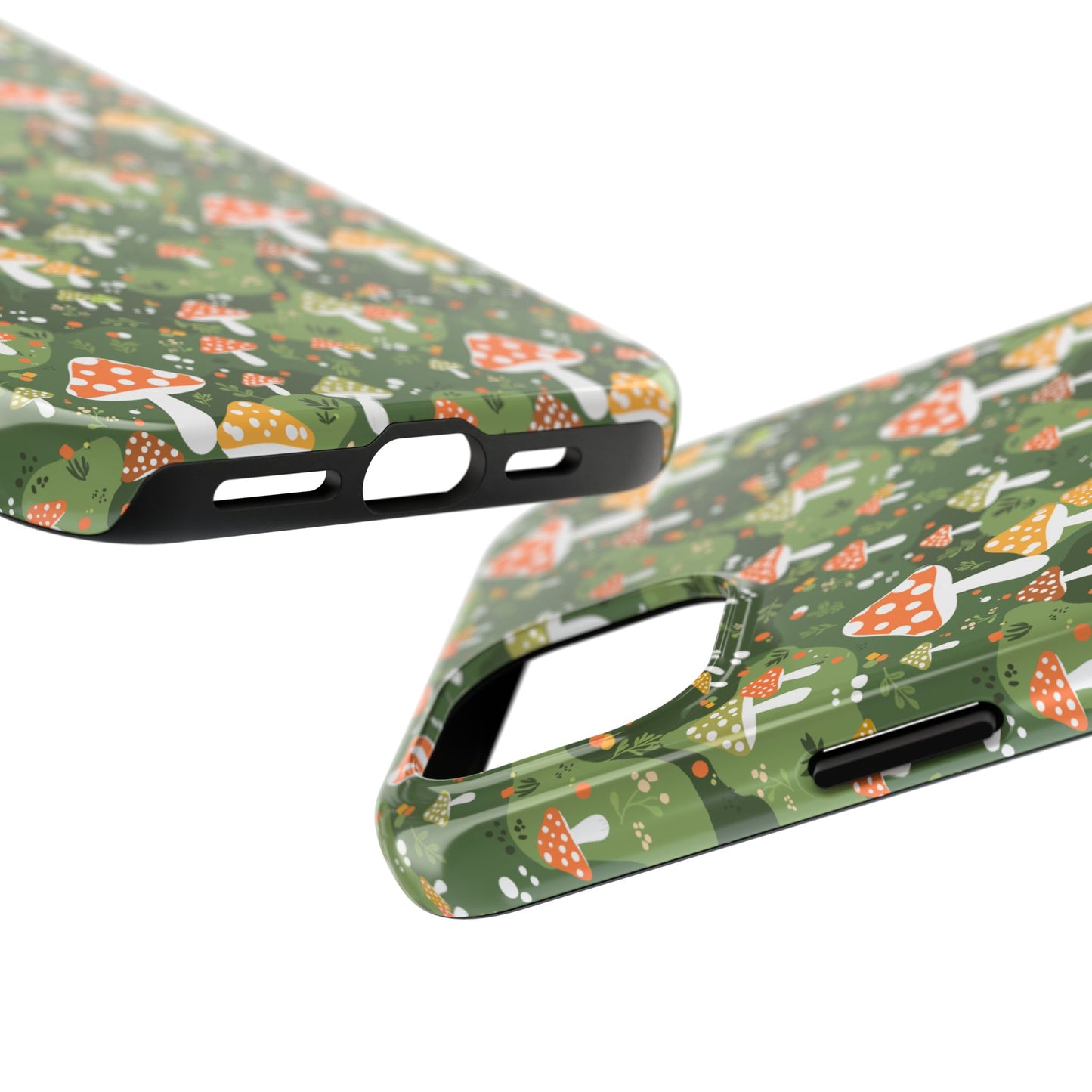 Phone Case - Whimsical Mushroom Pattern, Folk Art Design