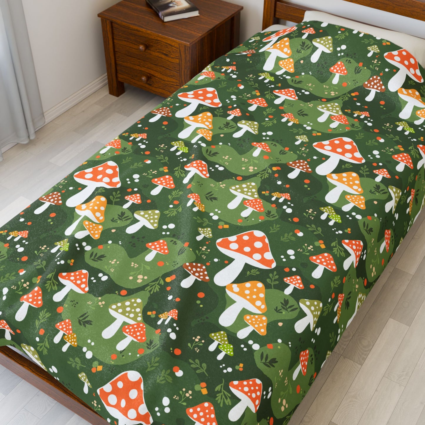 Enchanting Mushroom Pattern Soft Plush Blanket