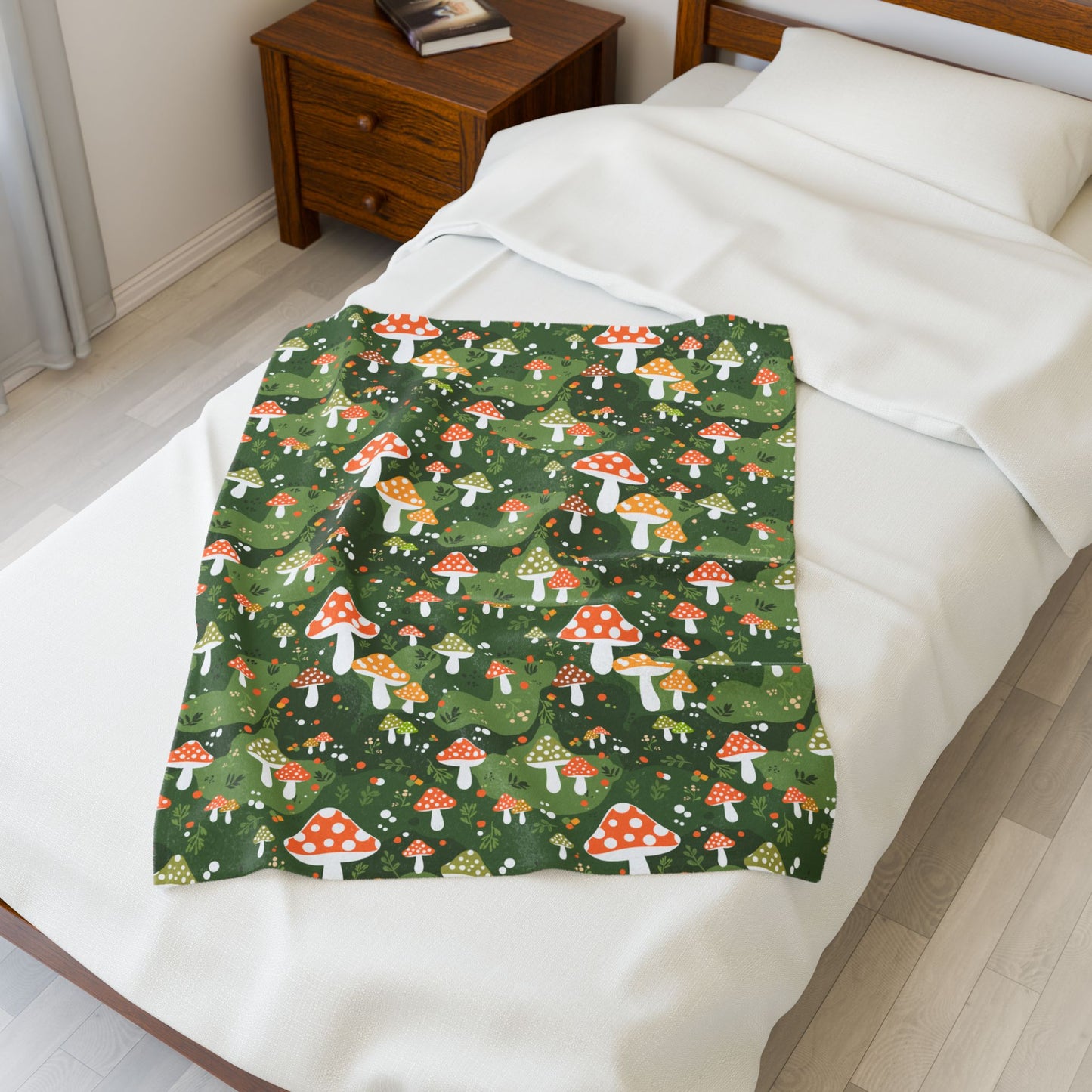 Enchanting Mushroom Pattern Soft Plush Blanket