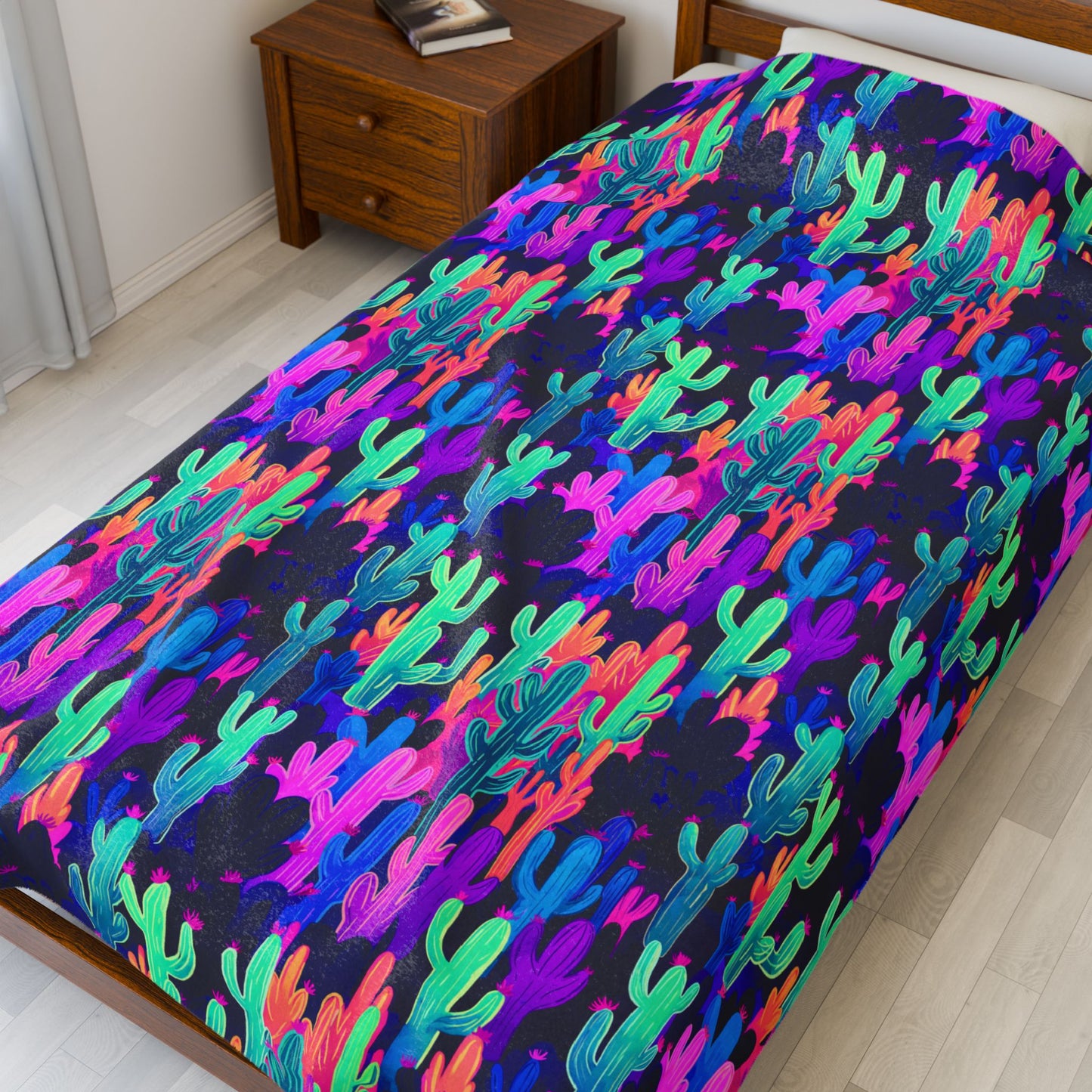 Rave Cacti Velveteen Plush Blanket