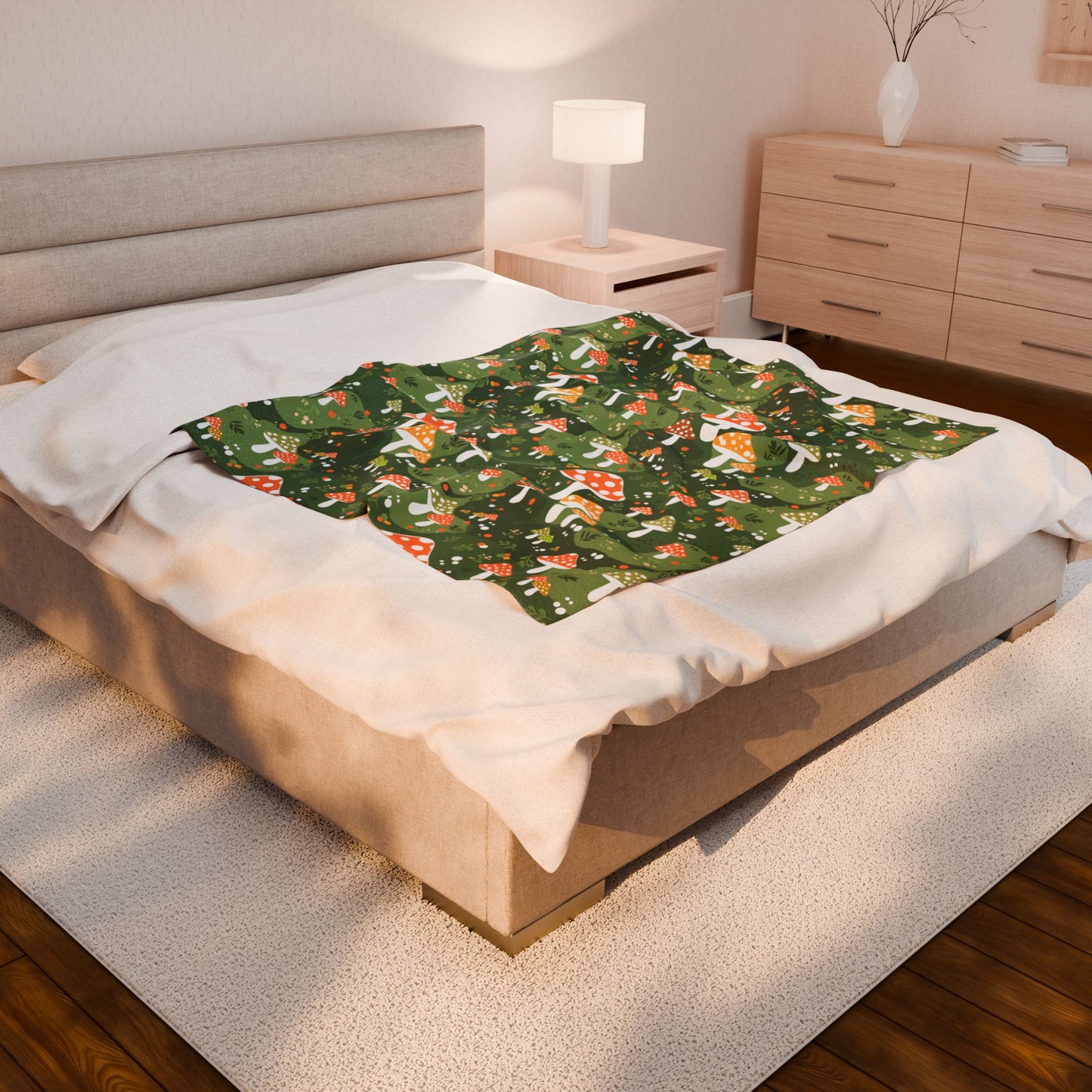 Enchanting Mushroom Pattern Soft Plush Blanket