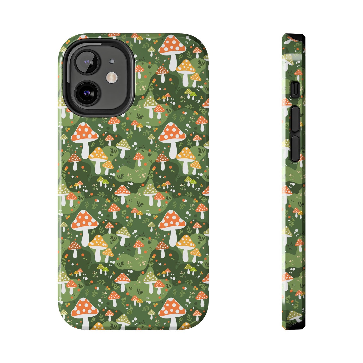 Phone Case - Whimsical Mushroom Pattern, Folk Art Design