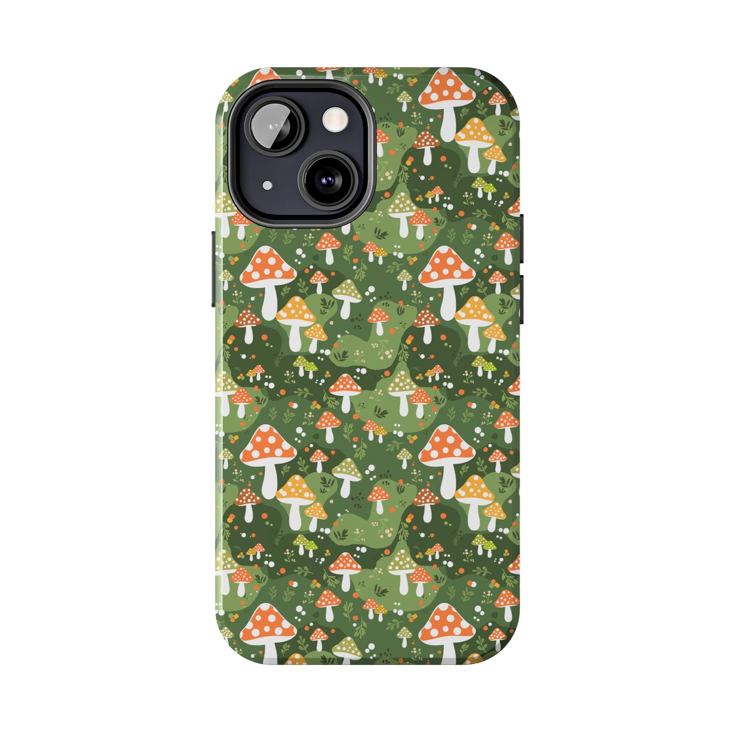 Phone Case - Whimsical Mushroom Pattern, Folk Art Design