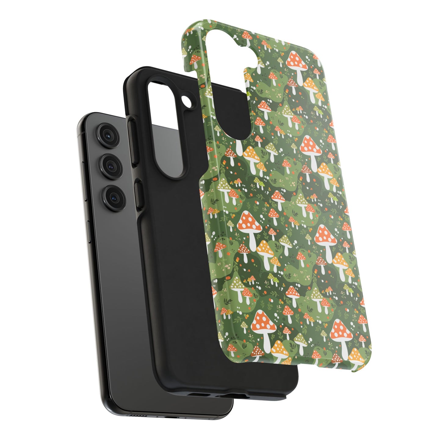 Phone Case - Whimsical Mushroom Pattern, Folk Art Design