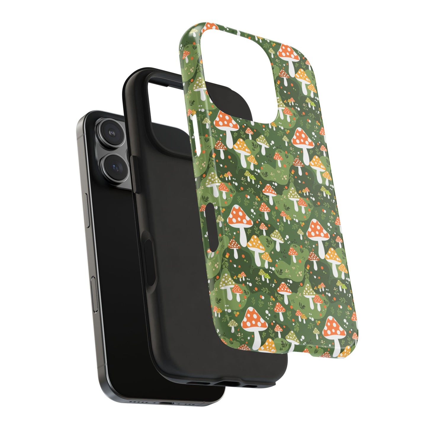 Phone Case - Whimsical Mushroom Pattern, Folk Art Design