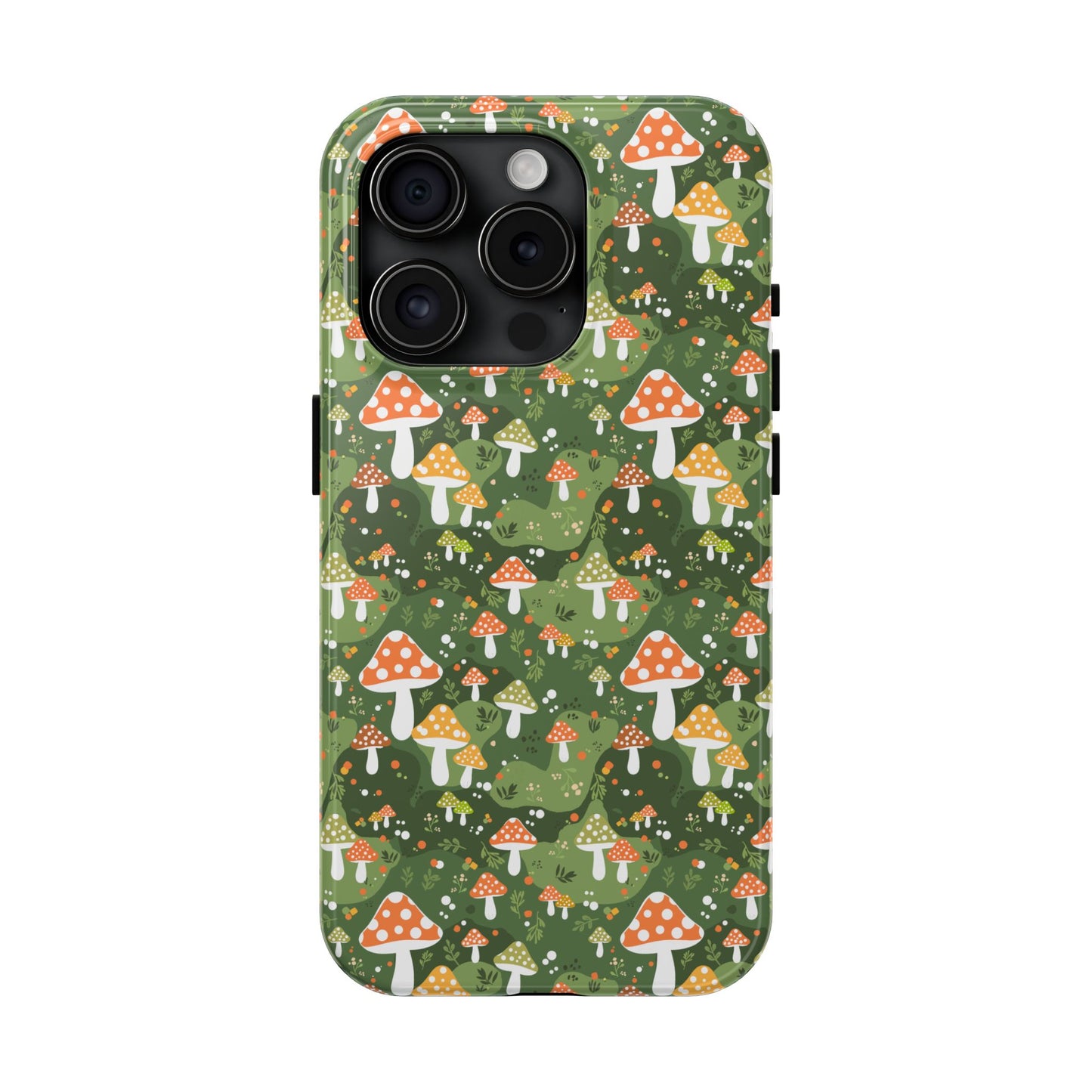 Phone Case - Whimsical Mushroom Pattern, Folk Art Design