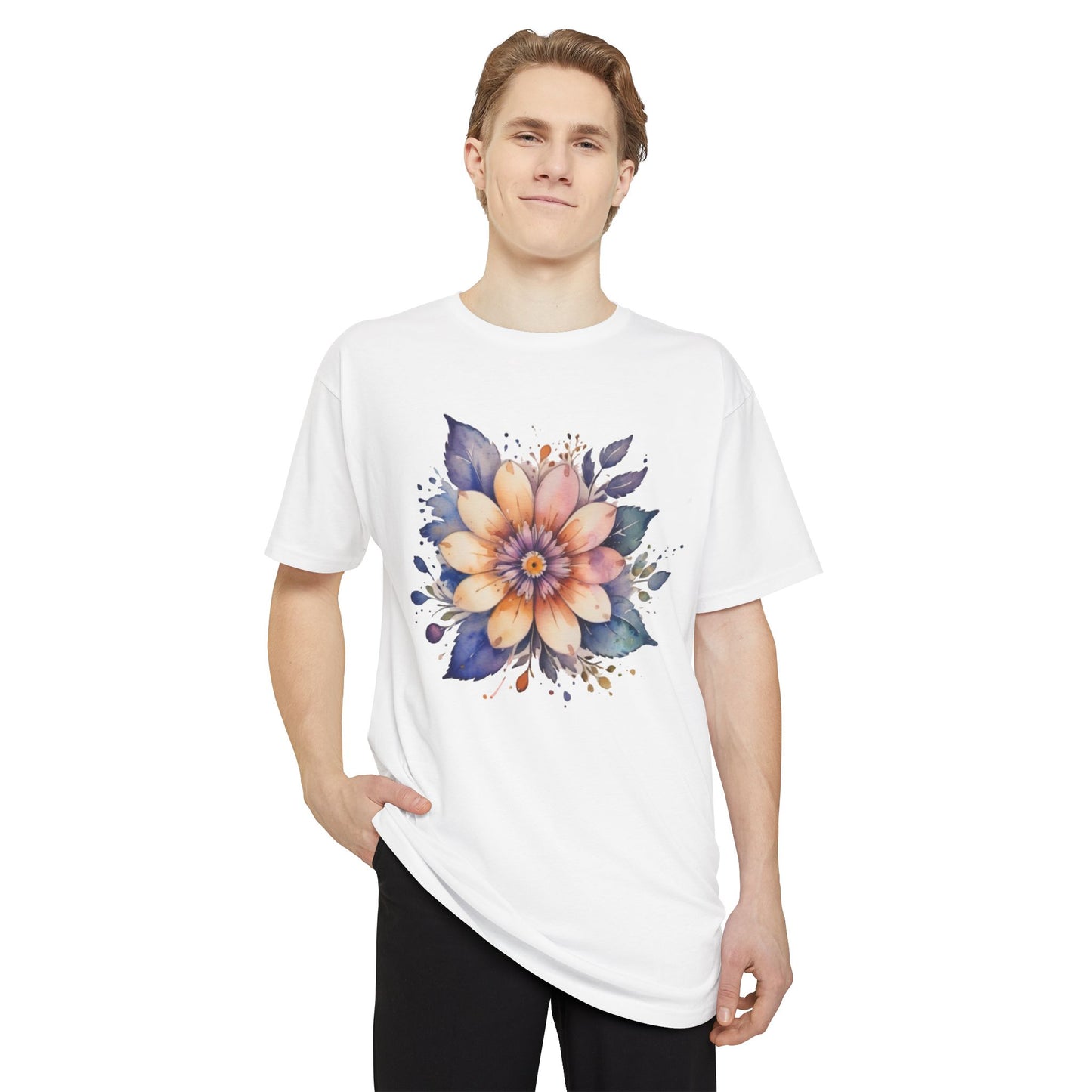Boho Flower Extra Long Shirt Bohemian Festival Tee