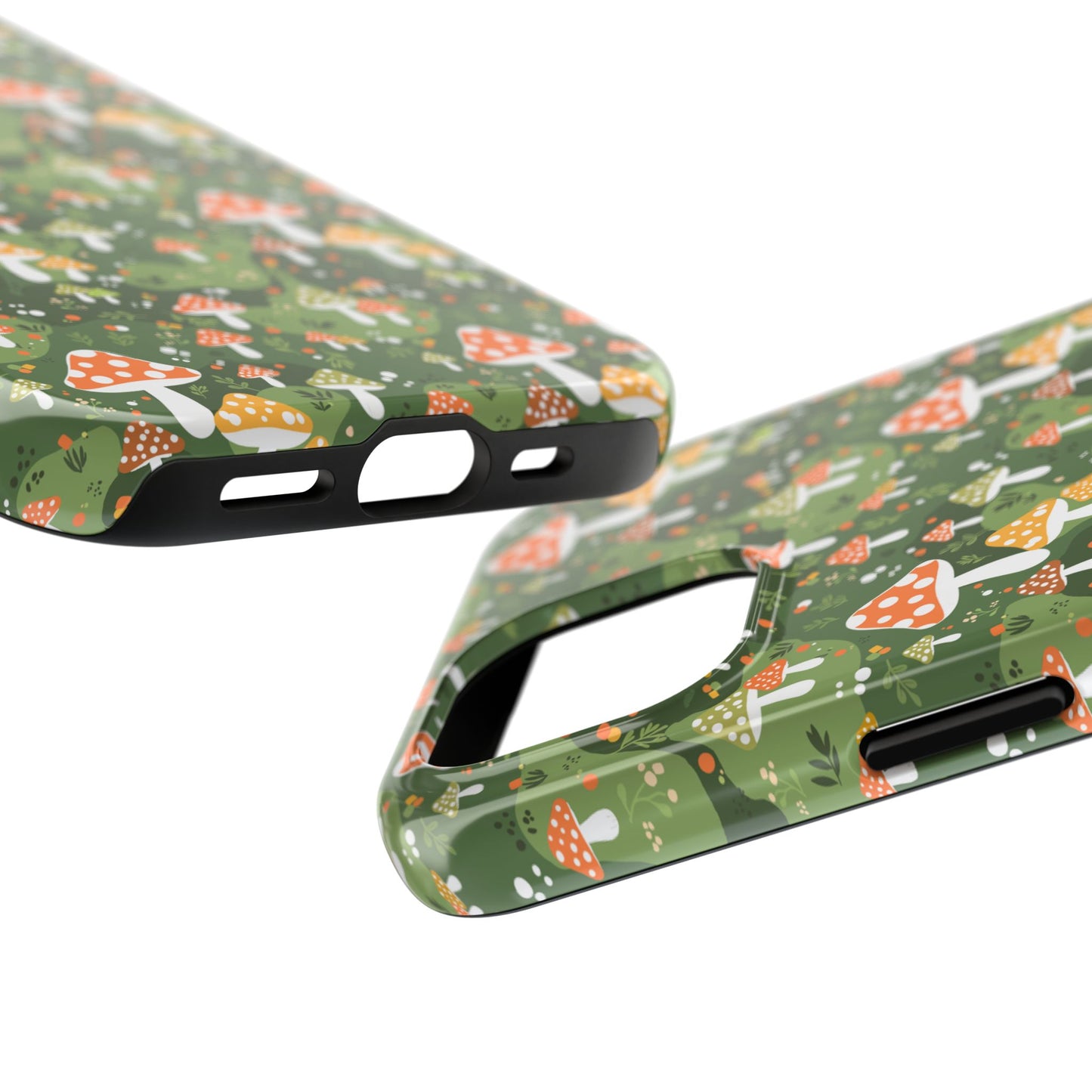Phone Case - Whimsical Mushroom Pattern, Folk Art Design