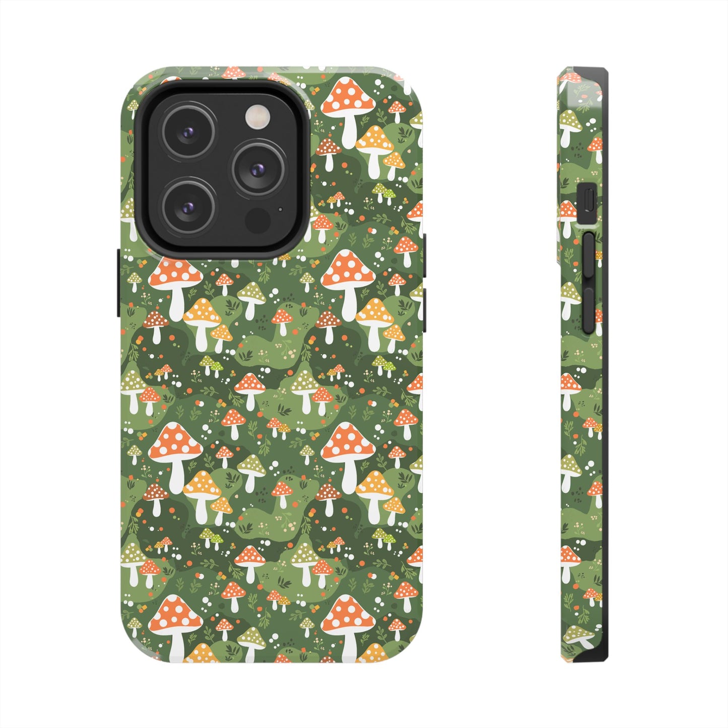 Phone Case - Whimsical Mushroom Pattern, Folk Art Design