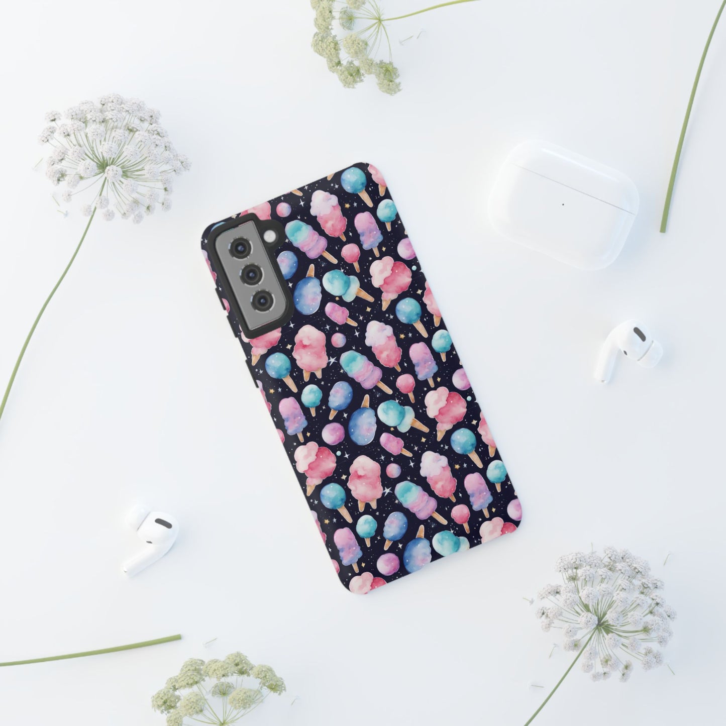 Cotton Candy Space Explosion Tough Case For iPhone Samsung