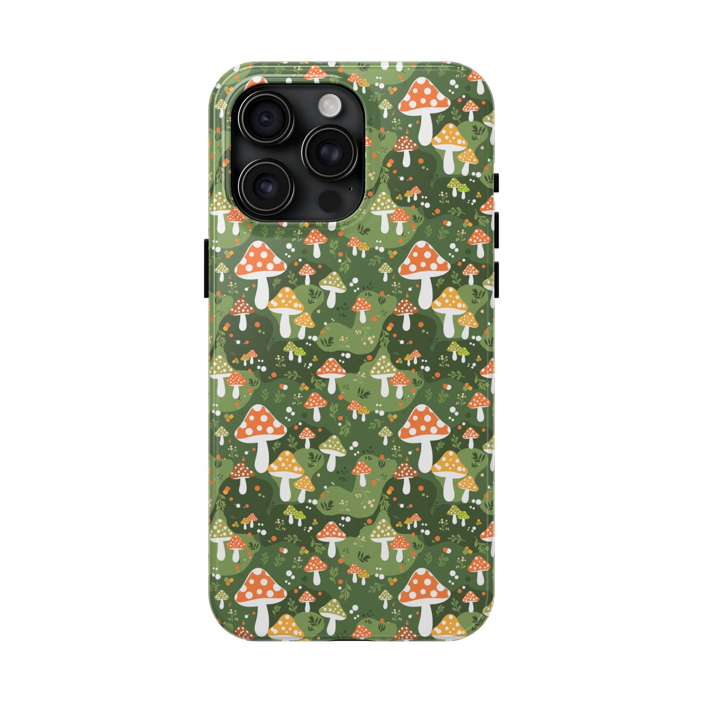 Phone Case - Whimsical Mushroom Pattern, Folk Art Design
