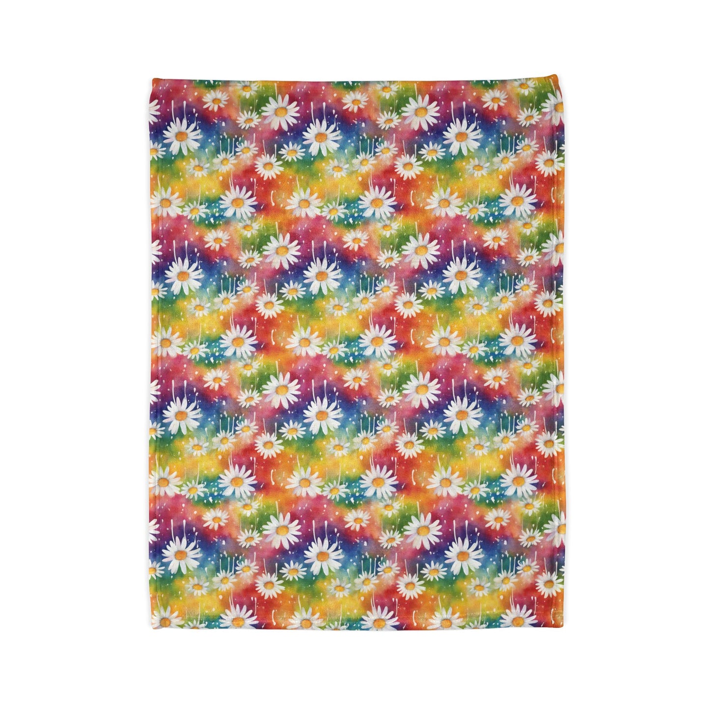 Daisy Rainbow Storm Soft Plush Blanket