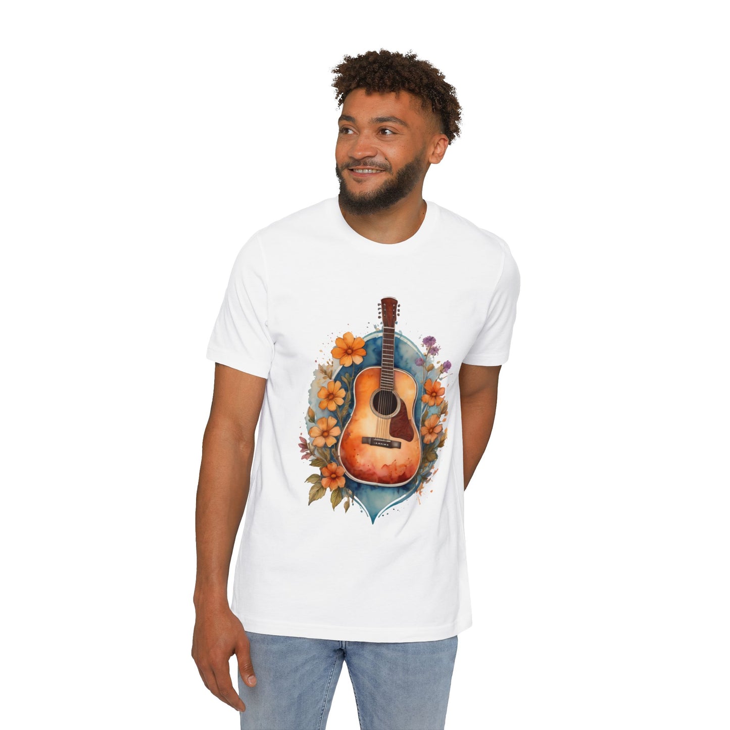 Retro Guitar Tshirt | 70s Style Guitar Tee | Guitar Tshirt | Vintage Boho Shirt | Music Lover Shirt | musician gift | Gift For Friend