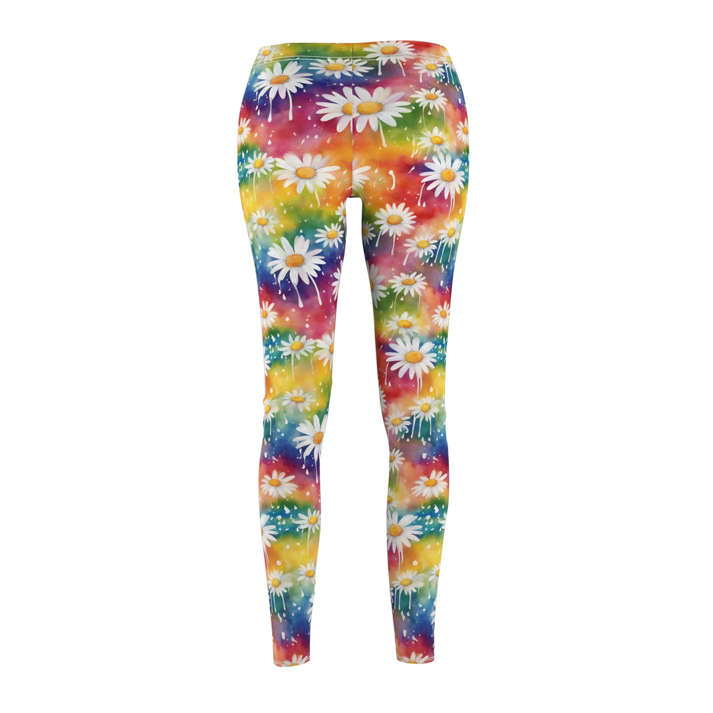 Daisy Rainbow Storm Womens Casual Leggings Brighten Days