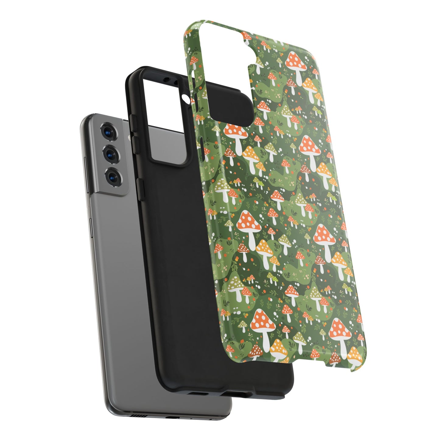 Phone Case - Whimsical Mushroom Pattern, Folk Art Design