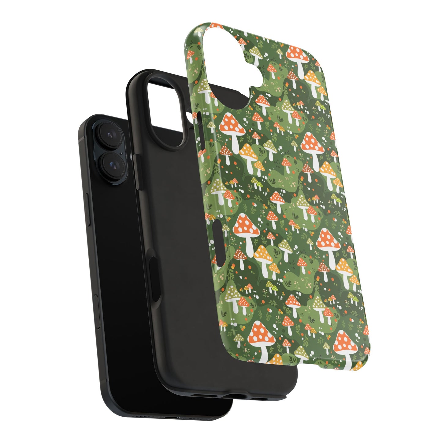 Phone Case - Whimsical Mushroom Pattern, Folk Art Design