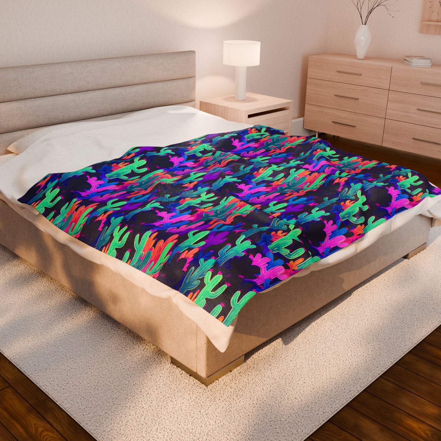 Rave Cacti Velveteen Plush Blanket
