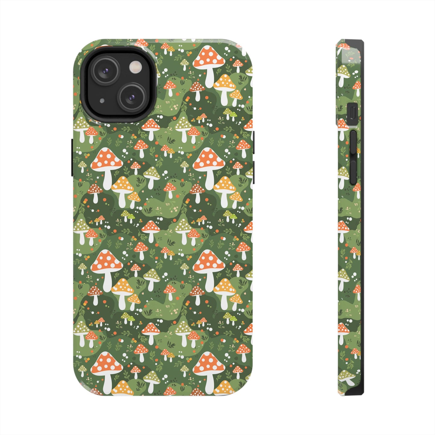 Phone Case - Whimsical Mushroom Pattern, Folk Art Design