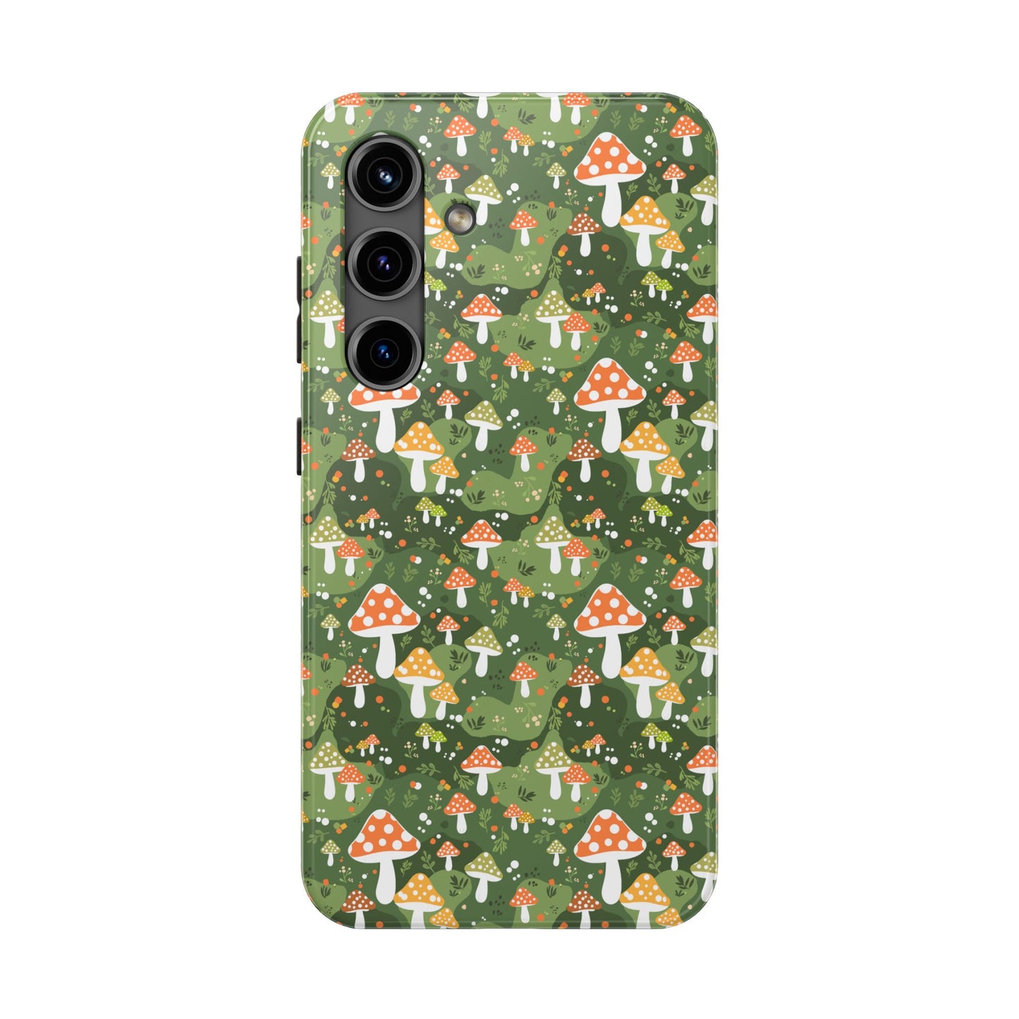 Phone Case - Whimsical Mushroom Pattern, Folk Art Design