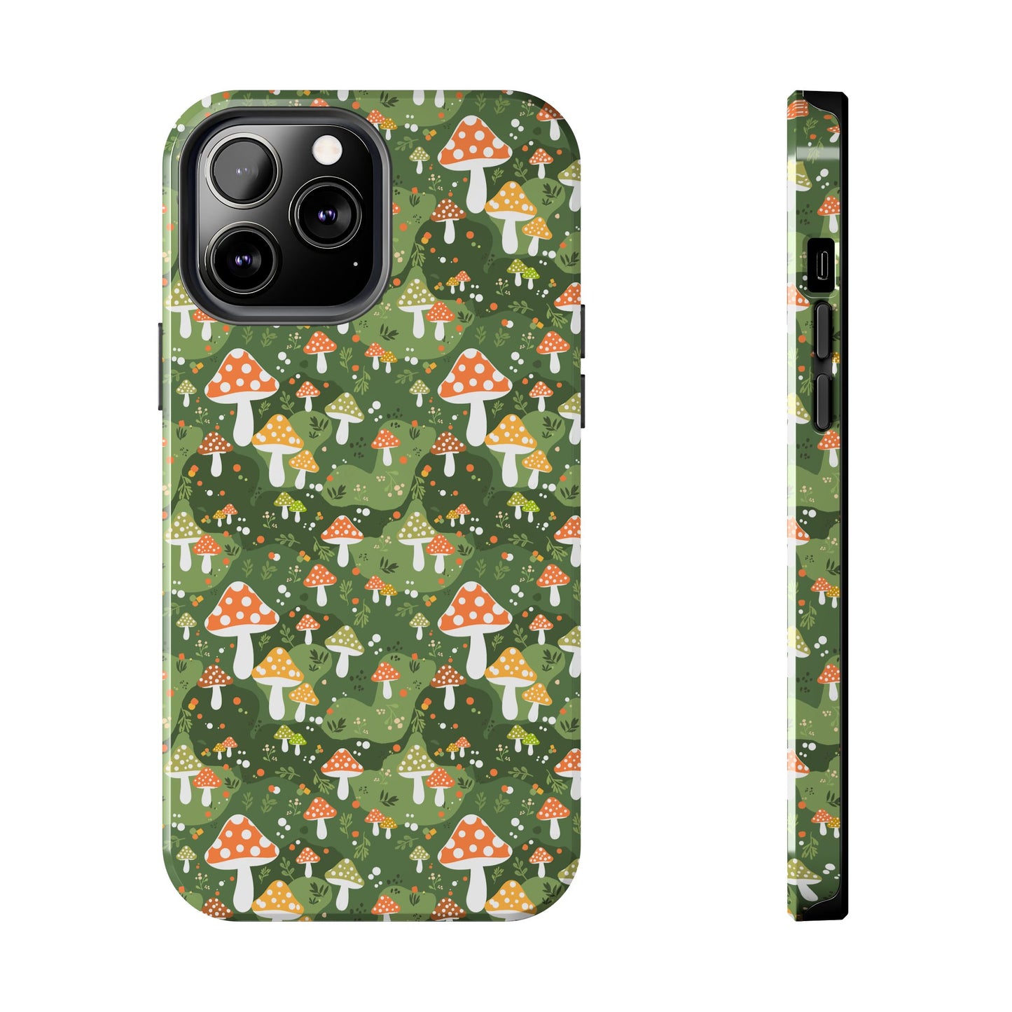 Phone Case - Whimsical Mushroom Pattern, Folk Art Design