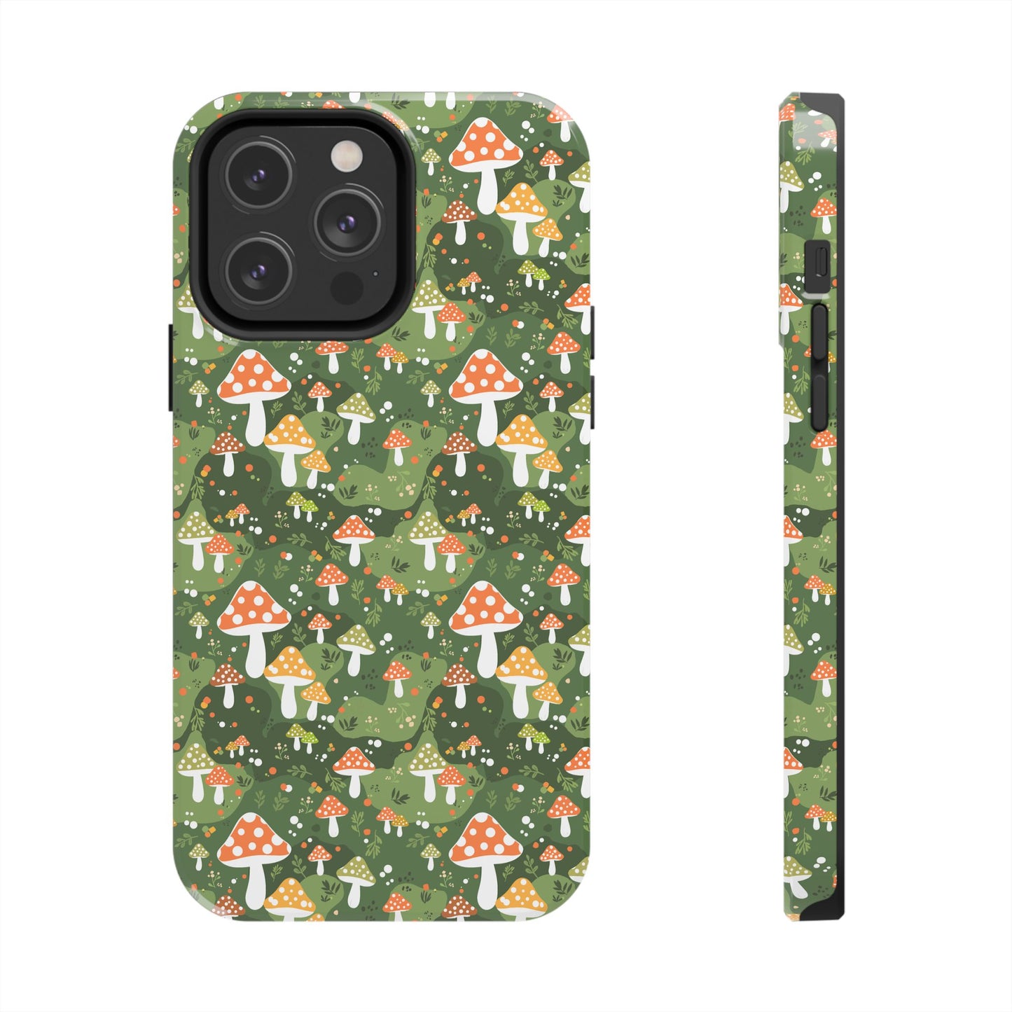 Phone Case - Whimsical Mushroom Pattern, Folk Art Design