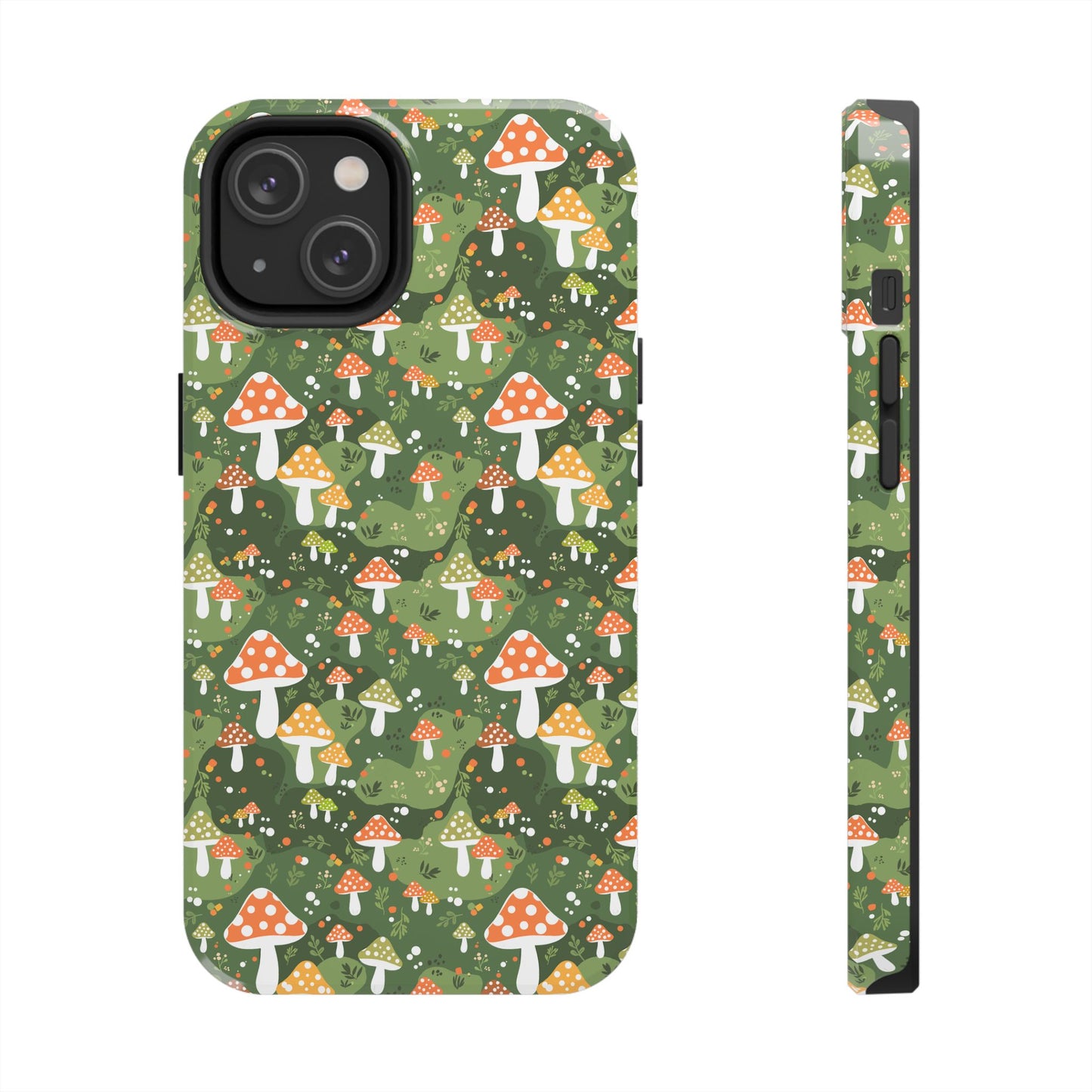 Phone Case - Whimsical Mushroom Pattern, Folk Art Design