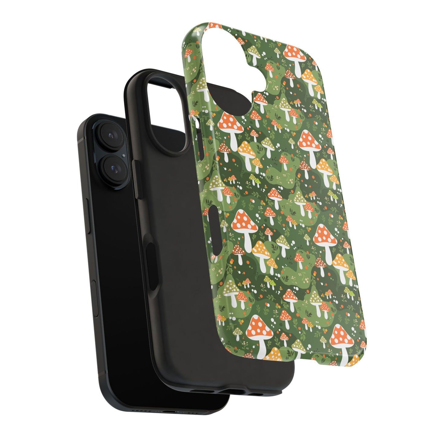 Phone Case - Whimsical Mushroom Pattern, Folk Art Design