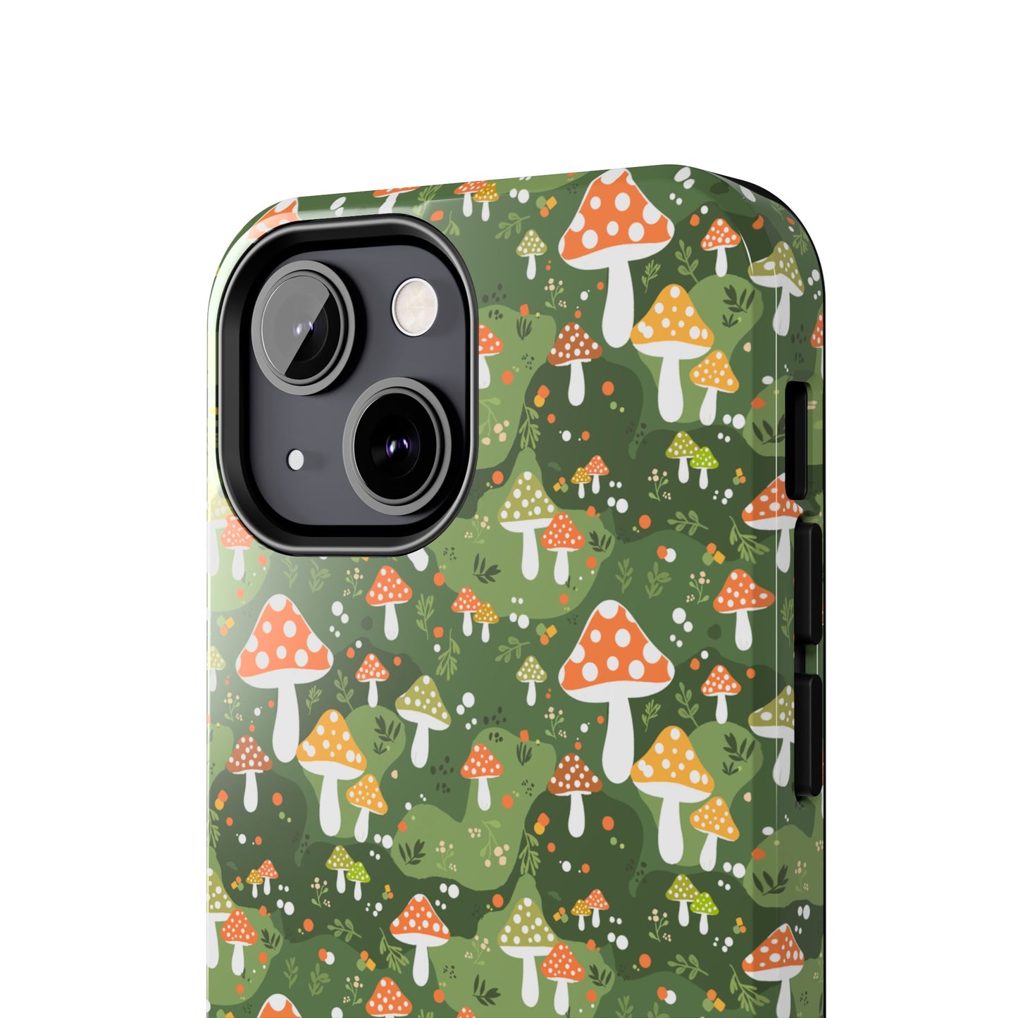 Phone Case - Whimsical Mushroom Pattern, Folk Art Design