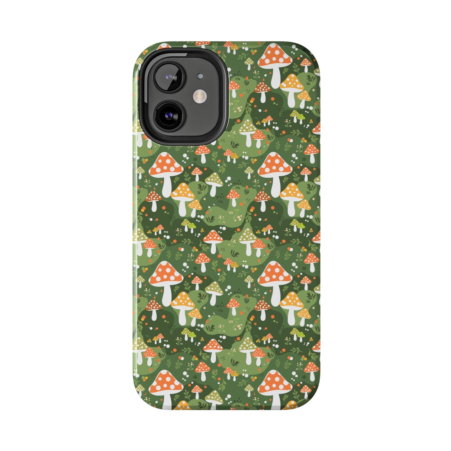 Phone Case - Whimsical Mushroom Pattern, Folk Art Design