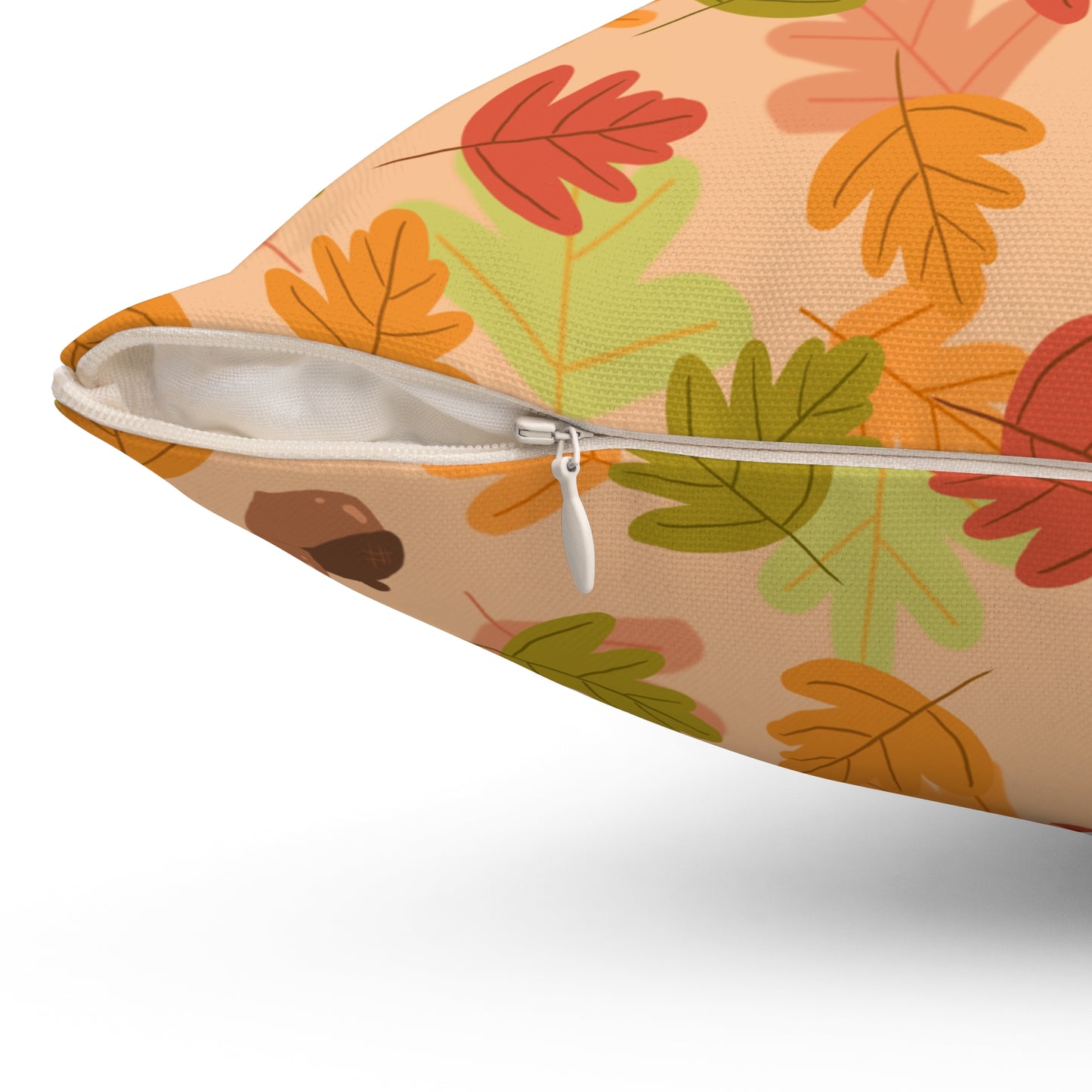 Autumn Leaves Decorative Pillow - Cozy Fall Home Decor, Acorn Throw Cushion, Seasonal Accent, Perfect for Thanksgiving and Harvest