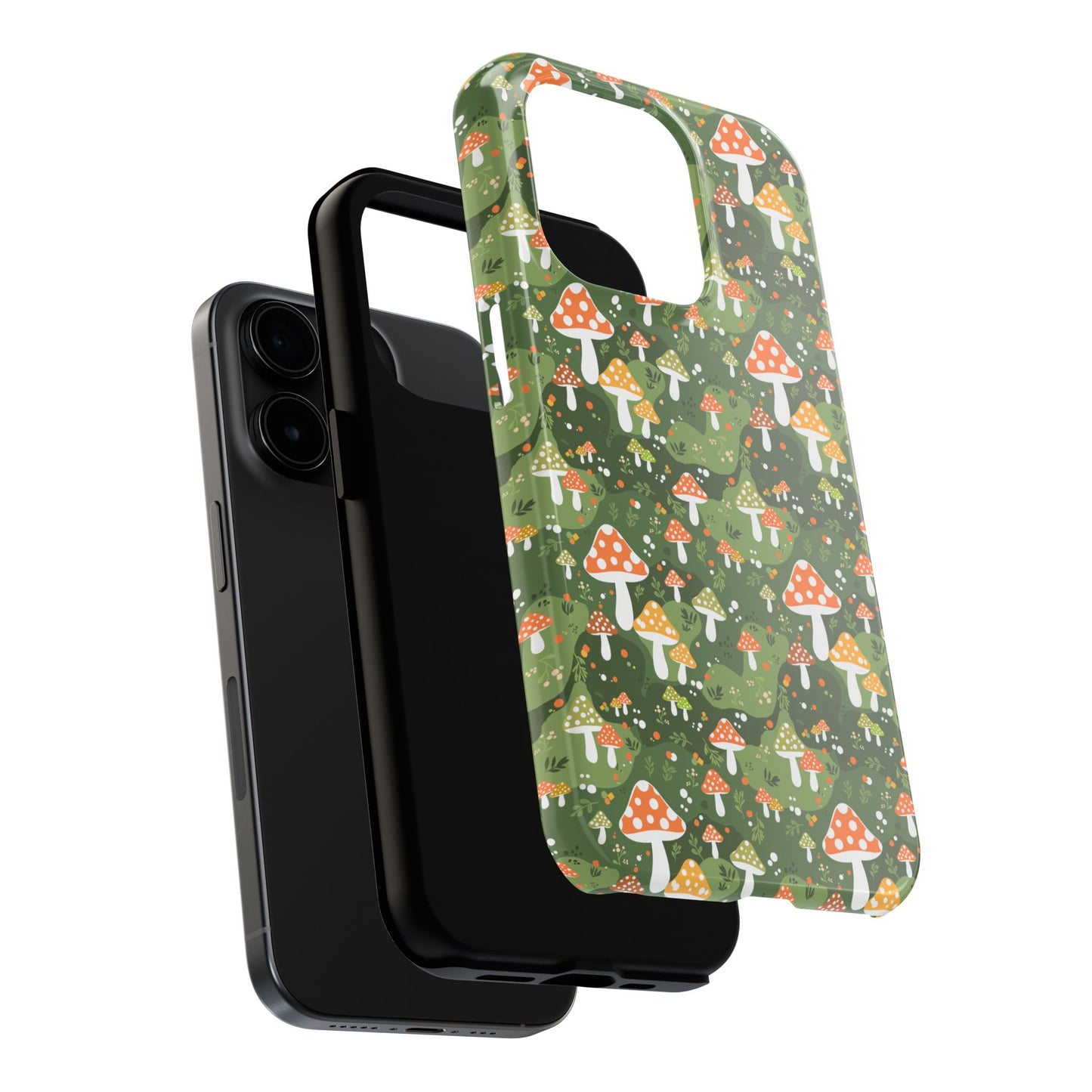Phone Case - Whimsical Mushroom Pattern, Folk Art Design