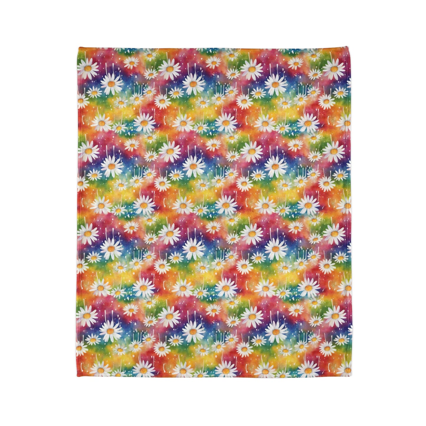 Daisy Rainbow Storm Soft Plush Blanket
