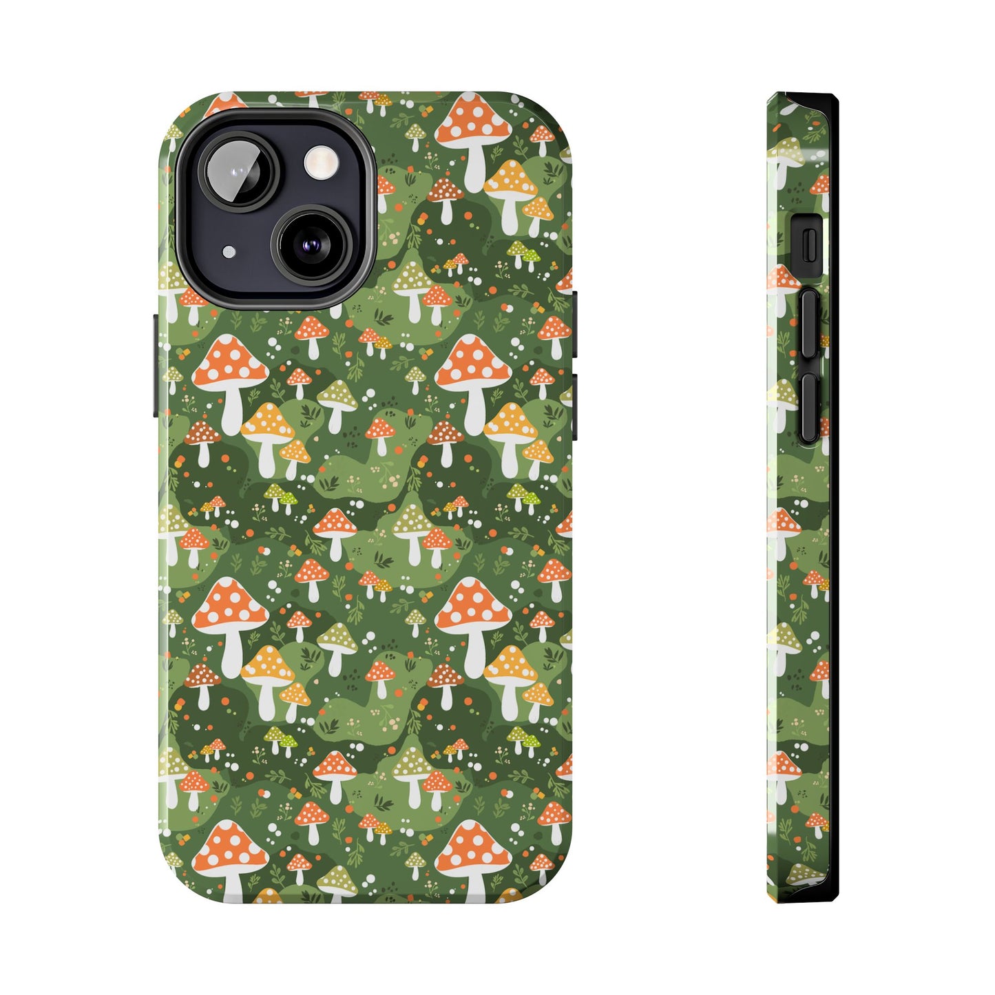 Phone Case - Whimsical Mushroom Pattern, Folk Art Design