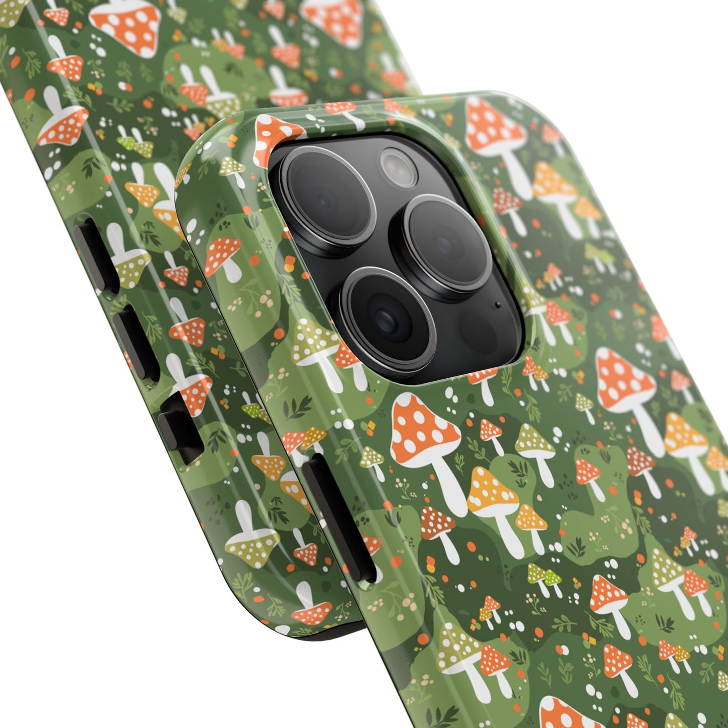 Phone Case - Whimsical Mushroom Pattern, Folk Art Design