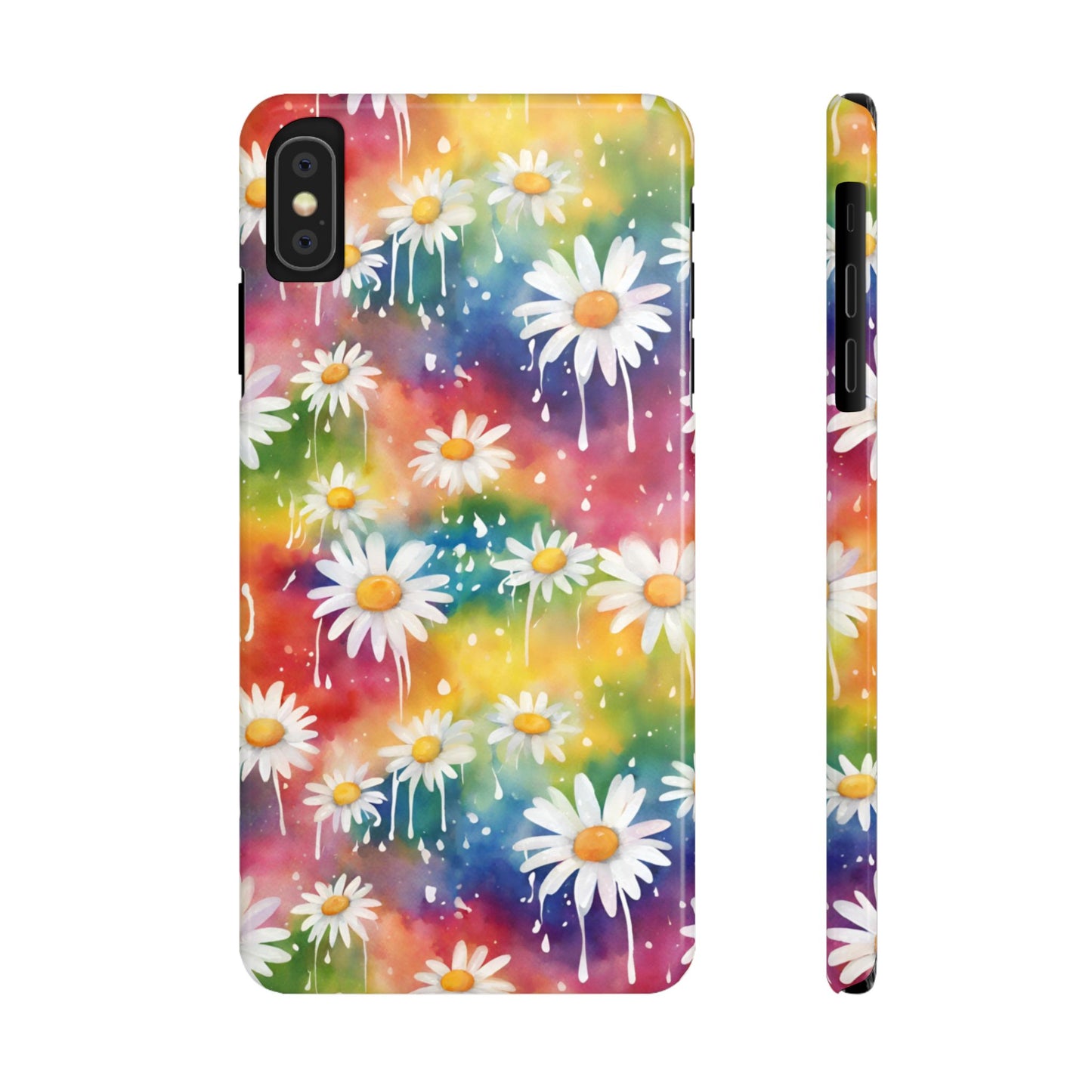 Daisy Rainbow Storm Slim Phone Case Protects And Beautifies