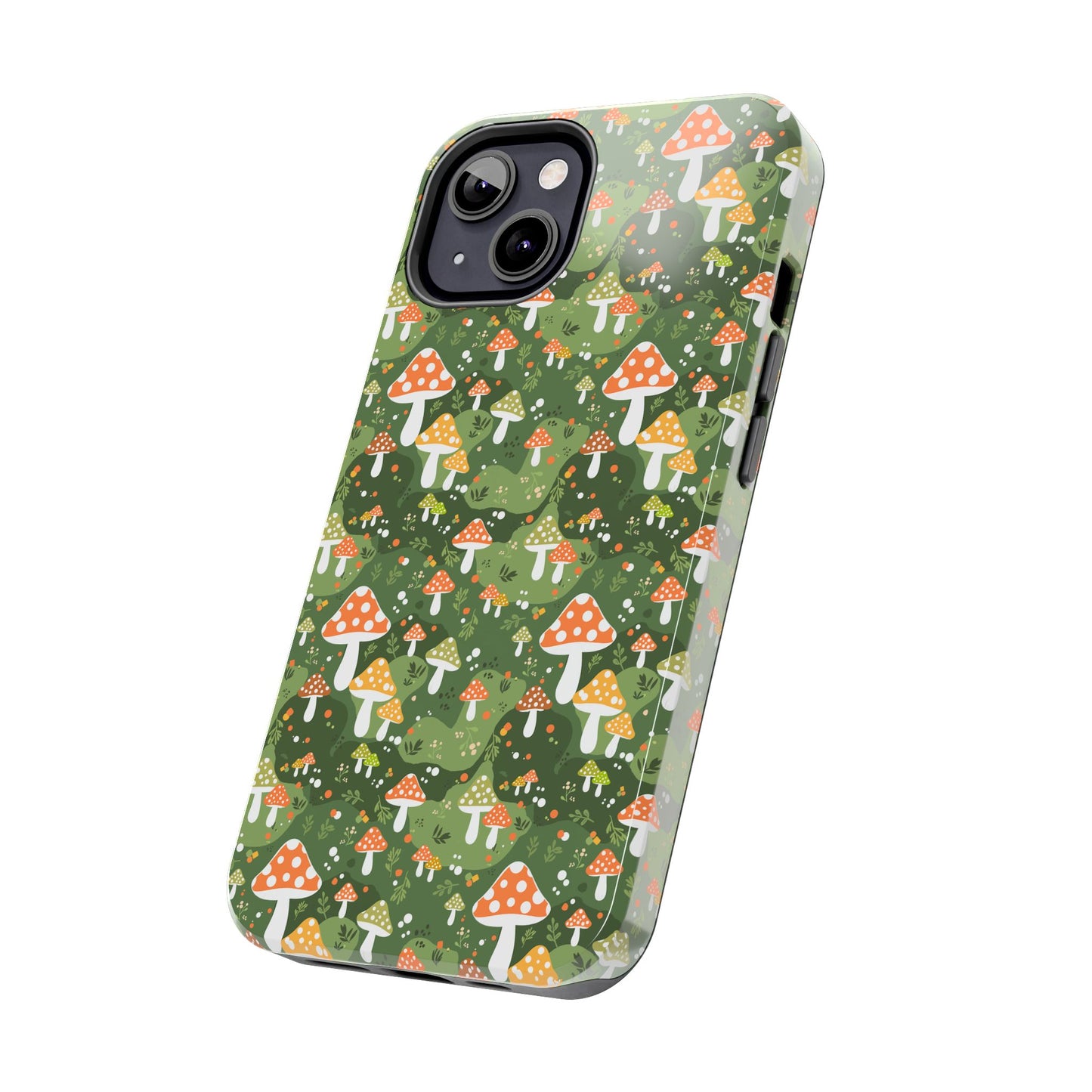 Phone Case - Whimsical Mushroom Pattern, Folk Art Design