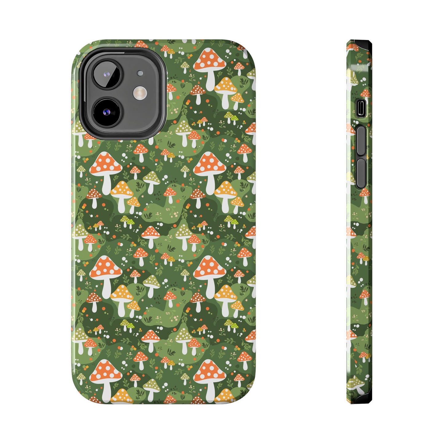 Phone Case - Whimsical Mushroom Pattern, Folk Art Design