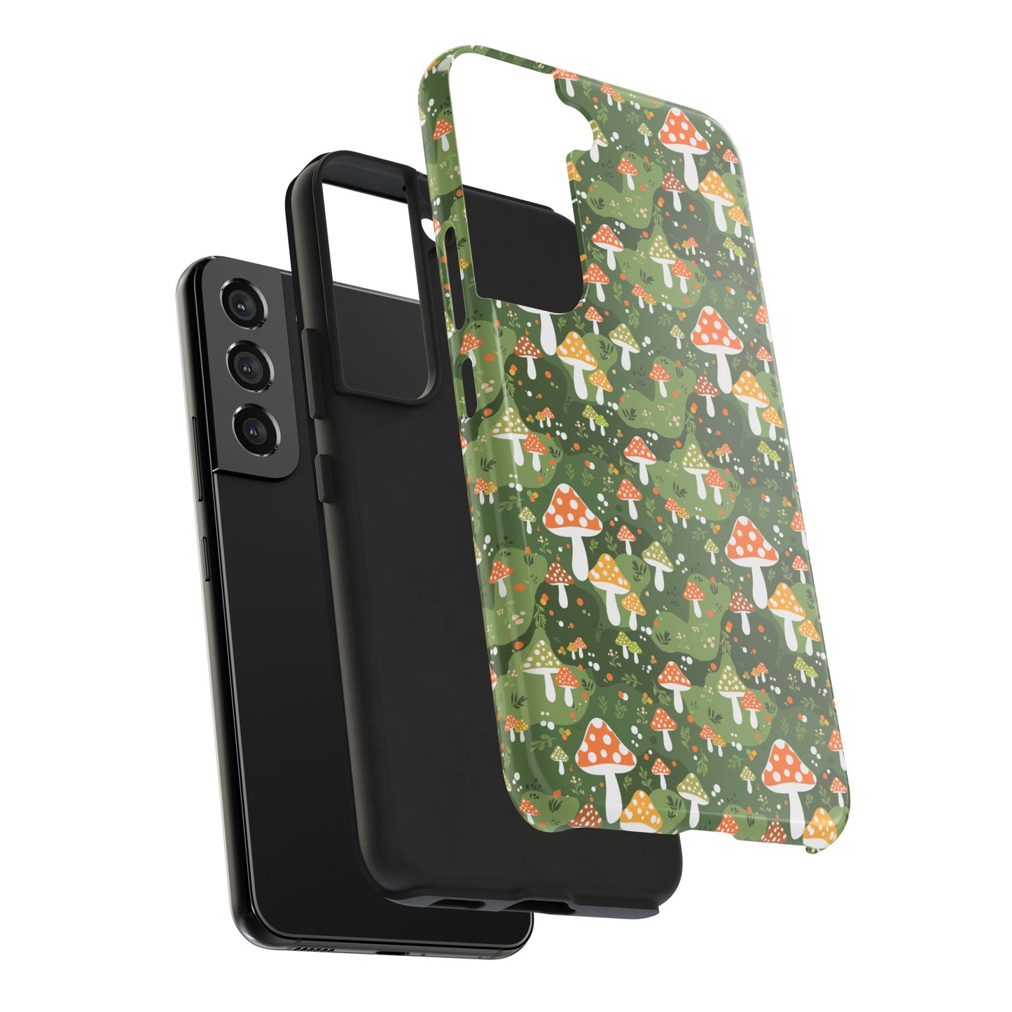 Phone Case - Whimsical Mushroom Pattern, Folk Art Design