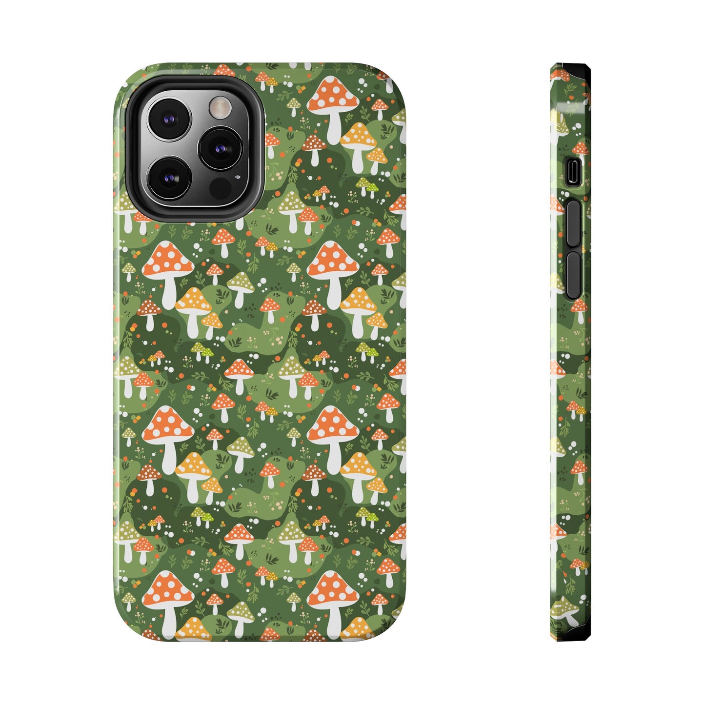 Phone Case - Whimsical Mushroom Pattern, Folk Art Design