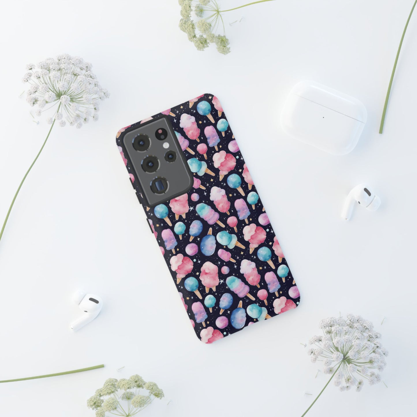 Cotton Candy Space Explosion Tough Case For iPhone Samsung
