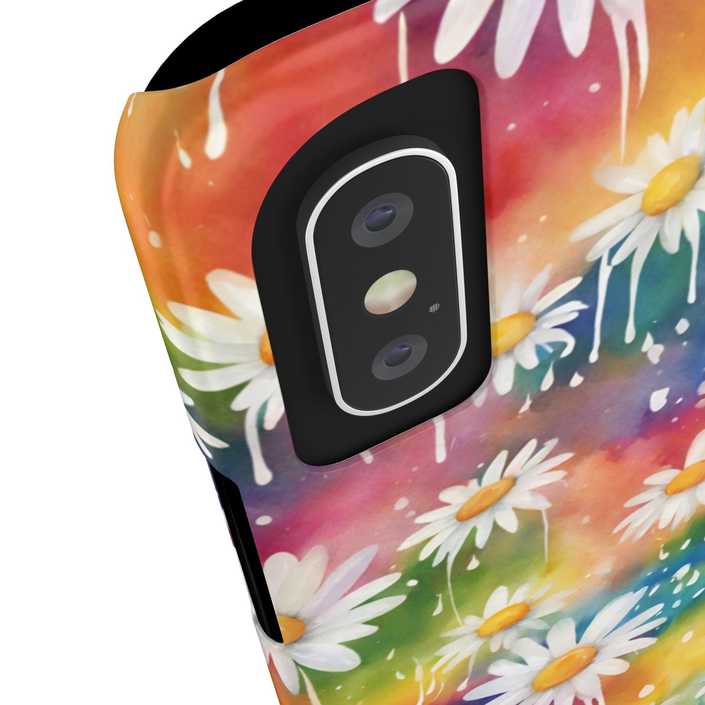 Daisy Rainbow Storm Slim Phone Case Protects And Beautifies