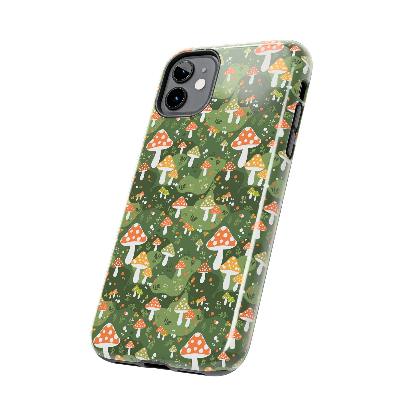 Phone Case - Whimsical Mushroom Pattern, Folk Art Design