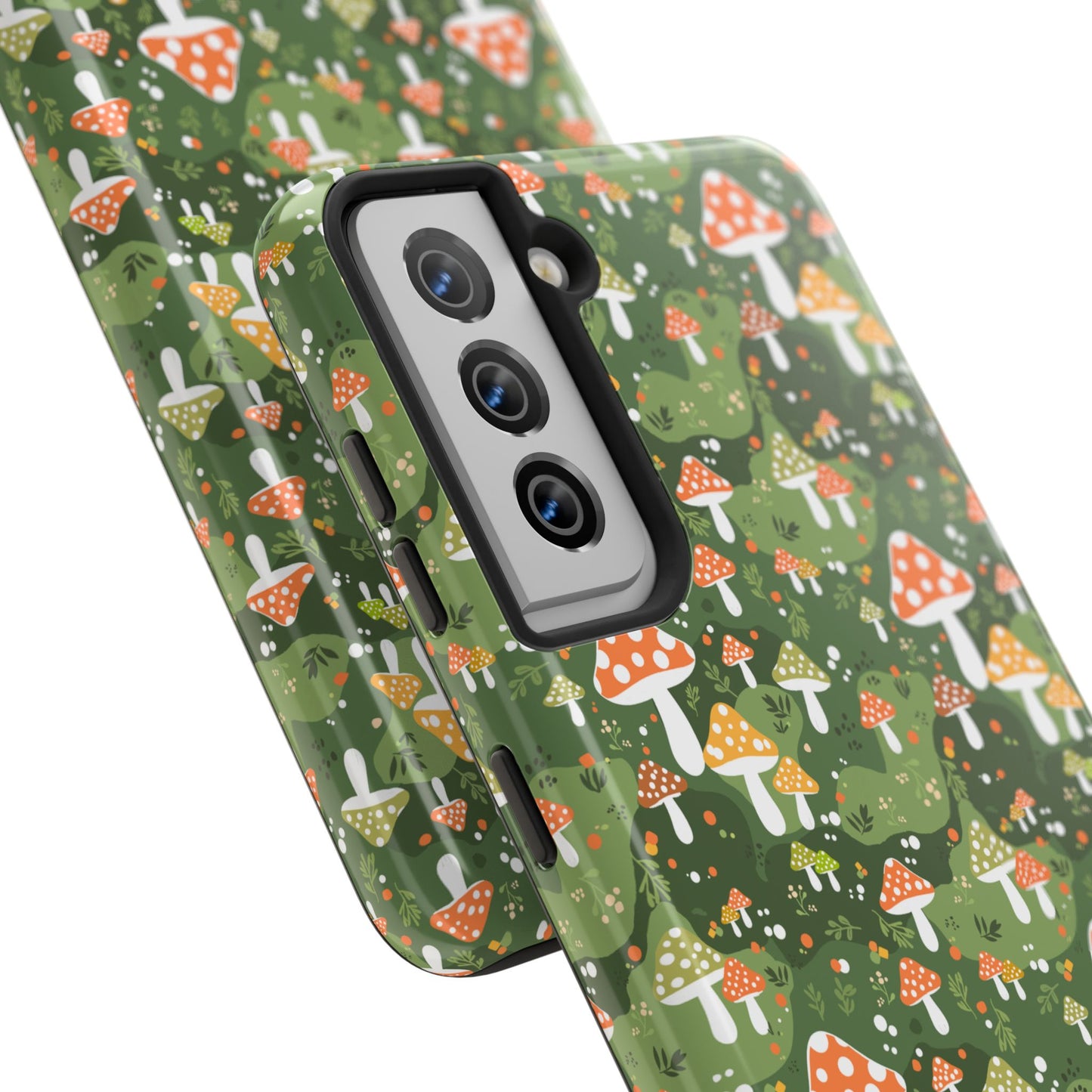 Phone Case - Whimsical Mushroom Pattern, Folk Art Design