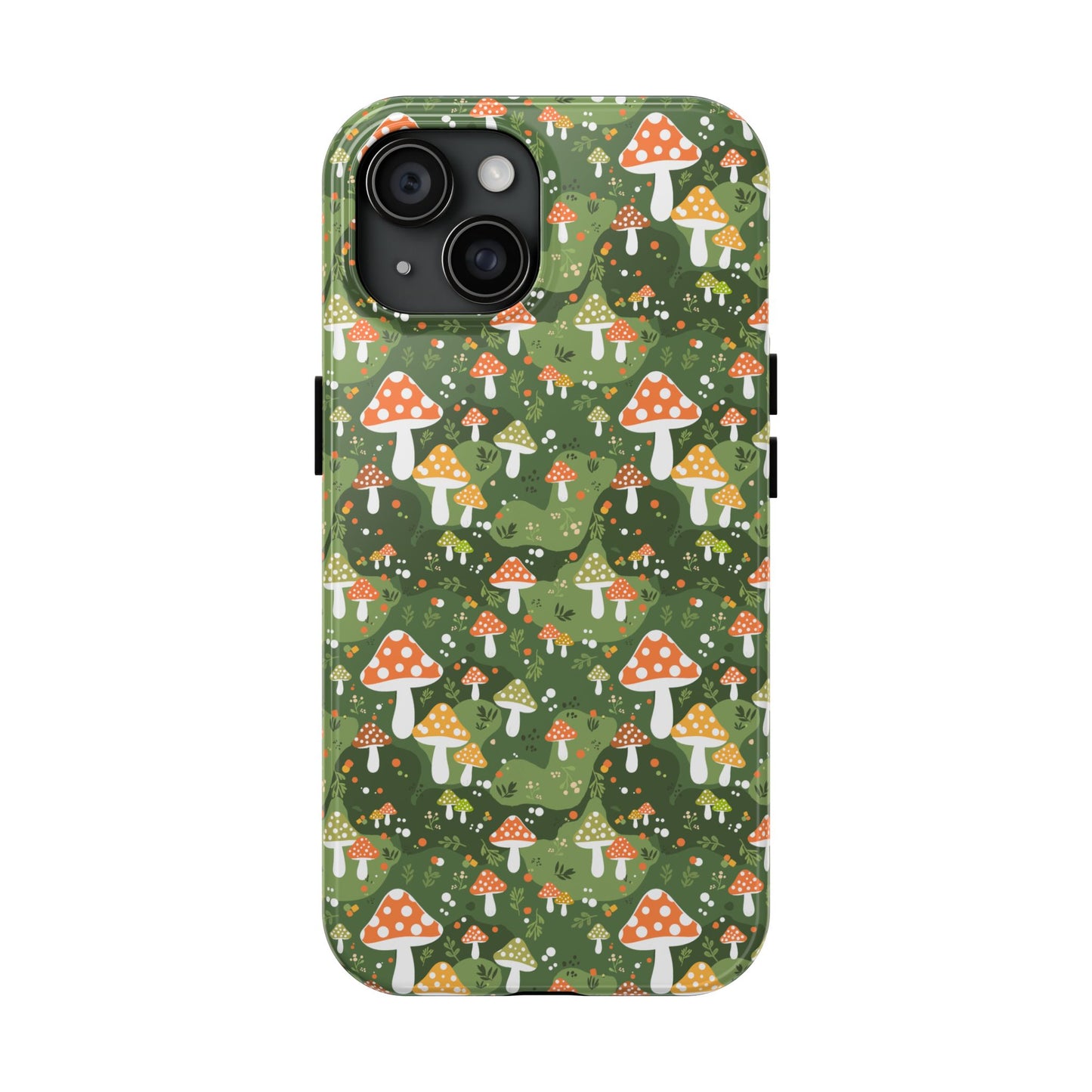 Phone Case - Whimsical Mushroom Pattern, Folk Art Design
