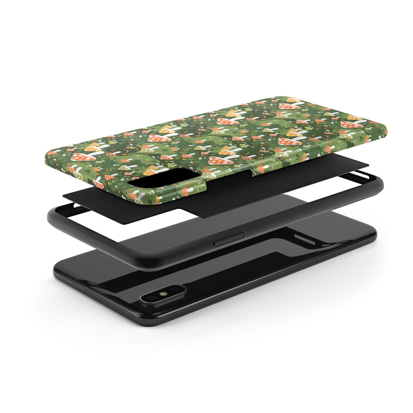 Phone Case - Whimsical Mushroom Pattern, Folk Art Design